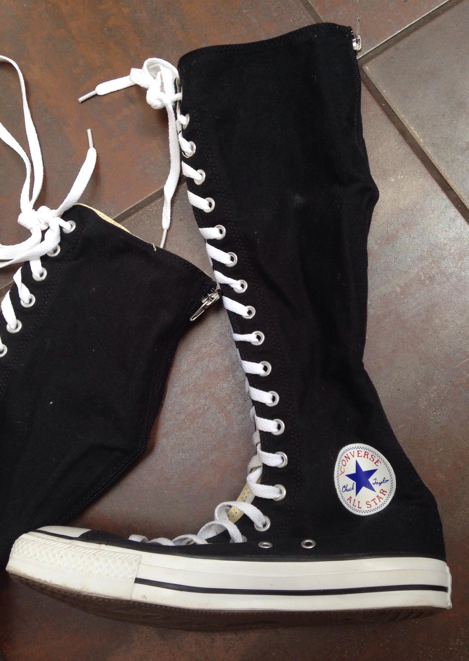 converse high knee shoes