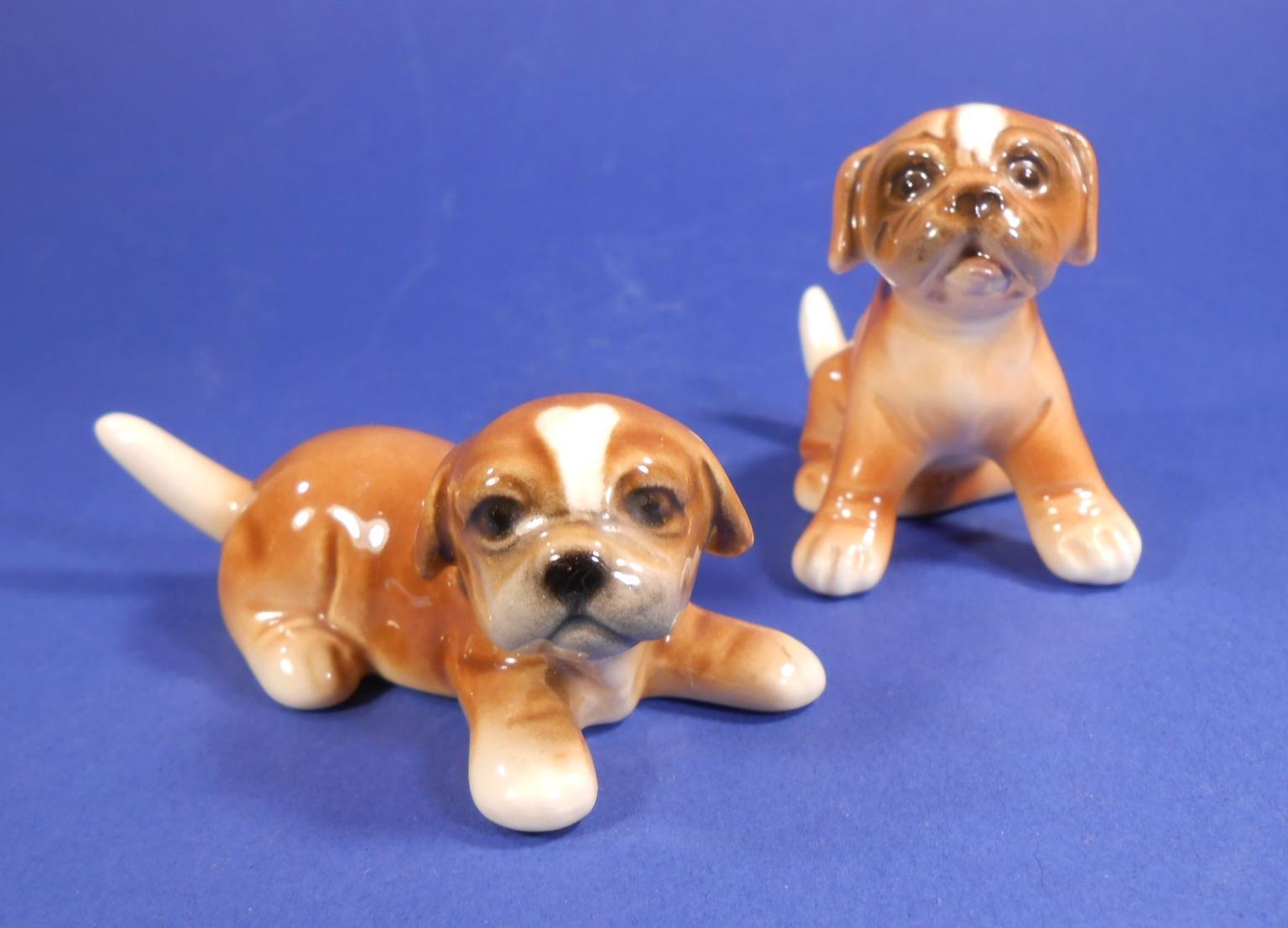 Porzellanfiguren Goebel Hunde Boxer Welpen In 4063 Horsching For