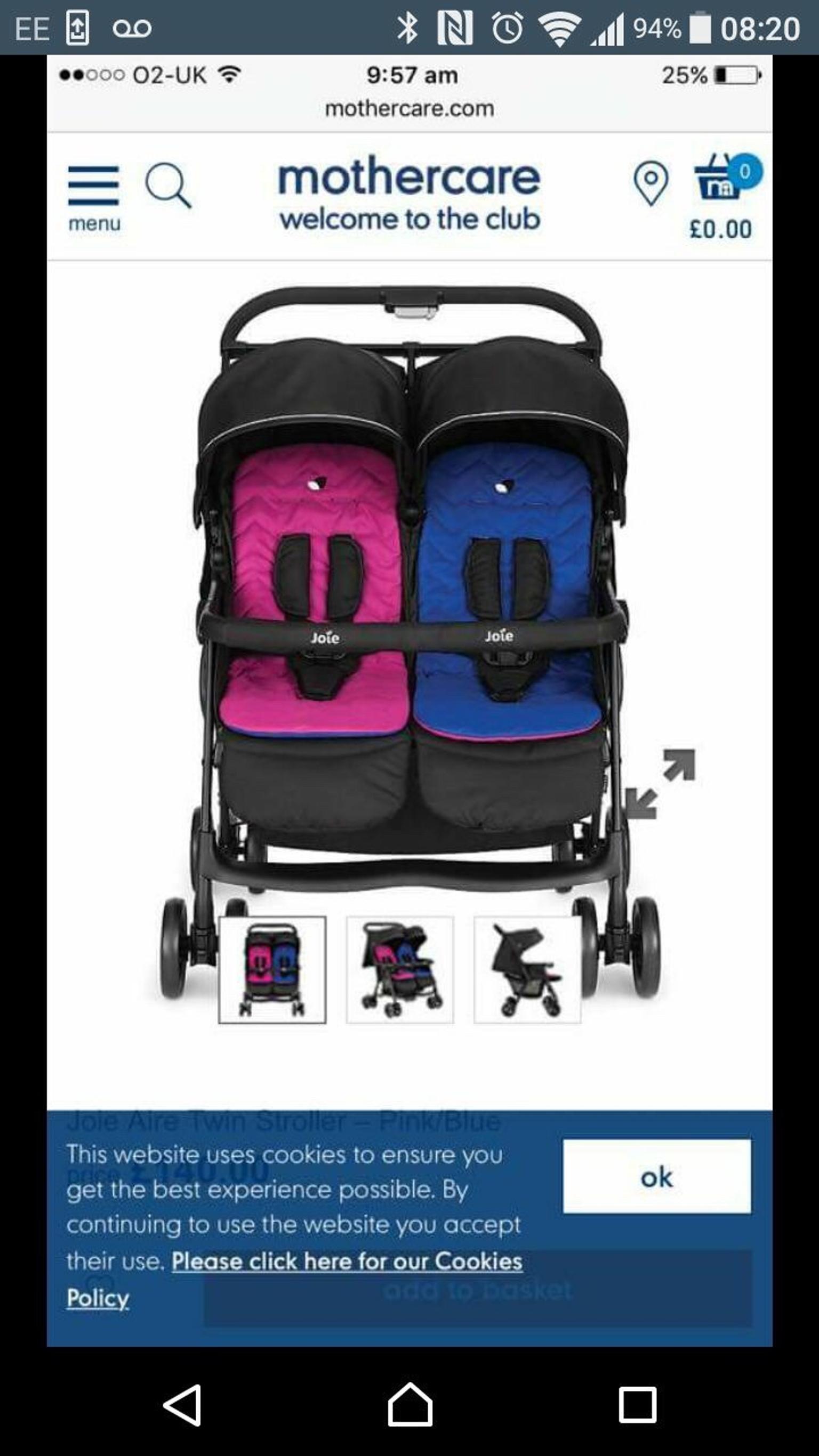 mothercare joie double buggy