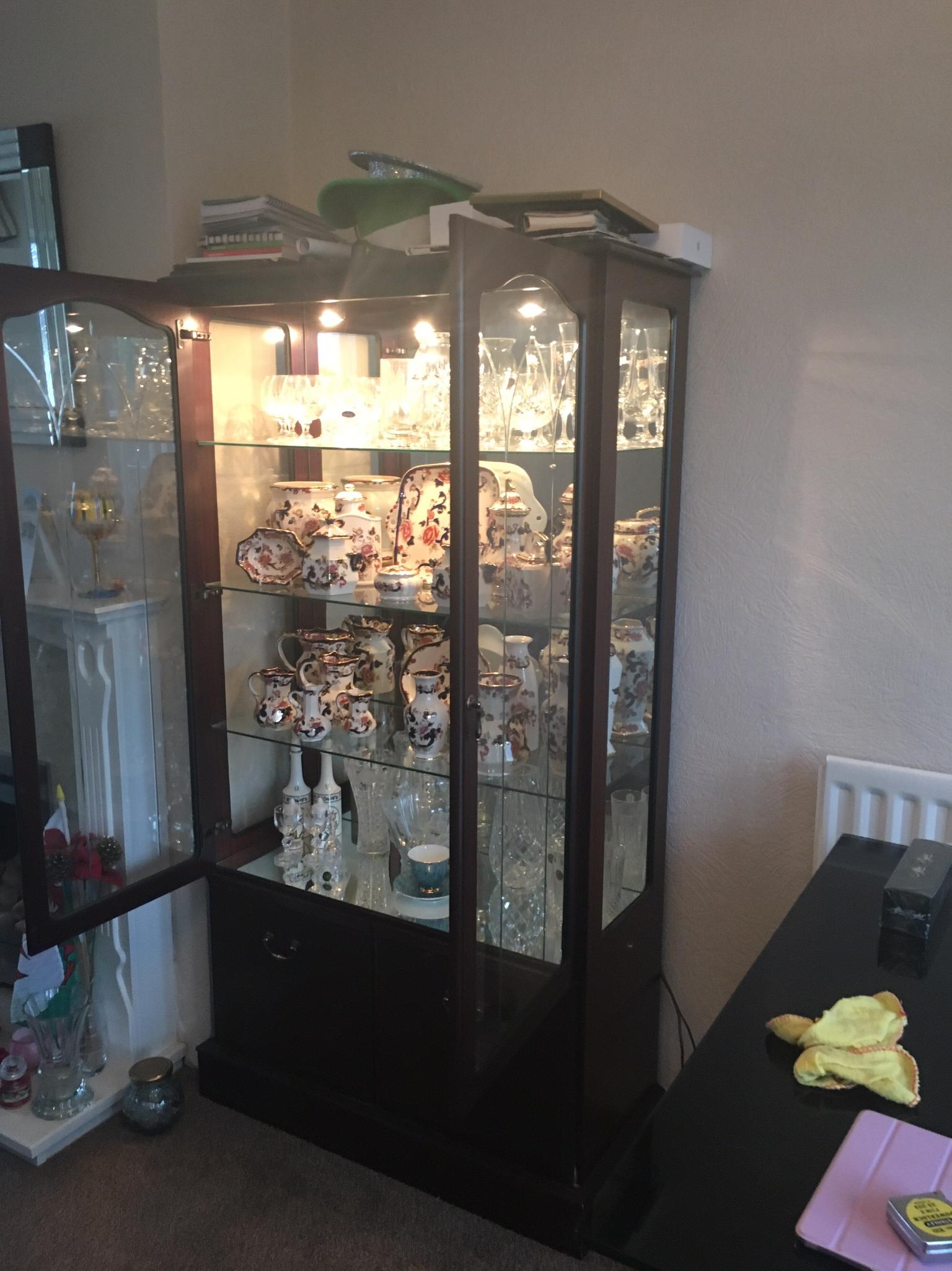 Dark Wood Glass Display Cabinet In Cv5 Coventry Fur 50 00 Zum