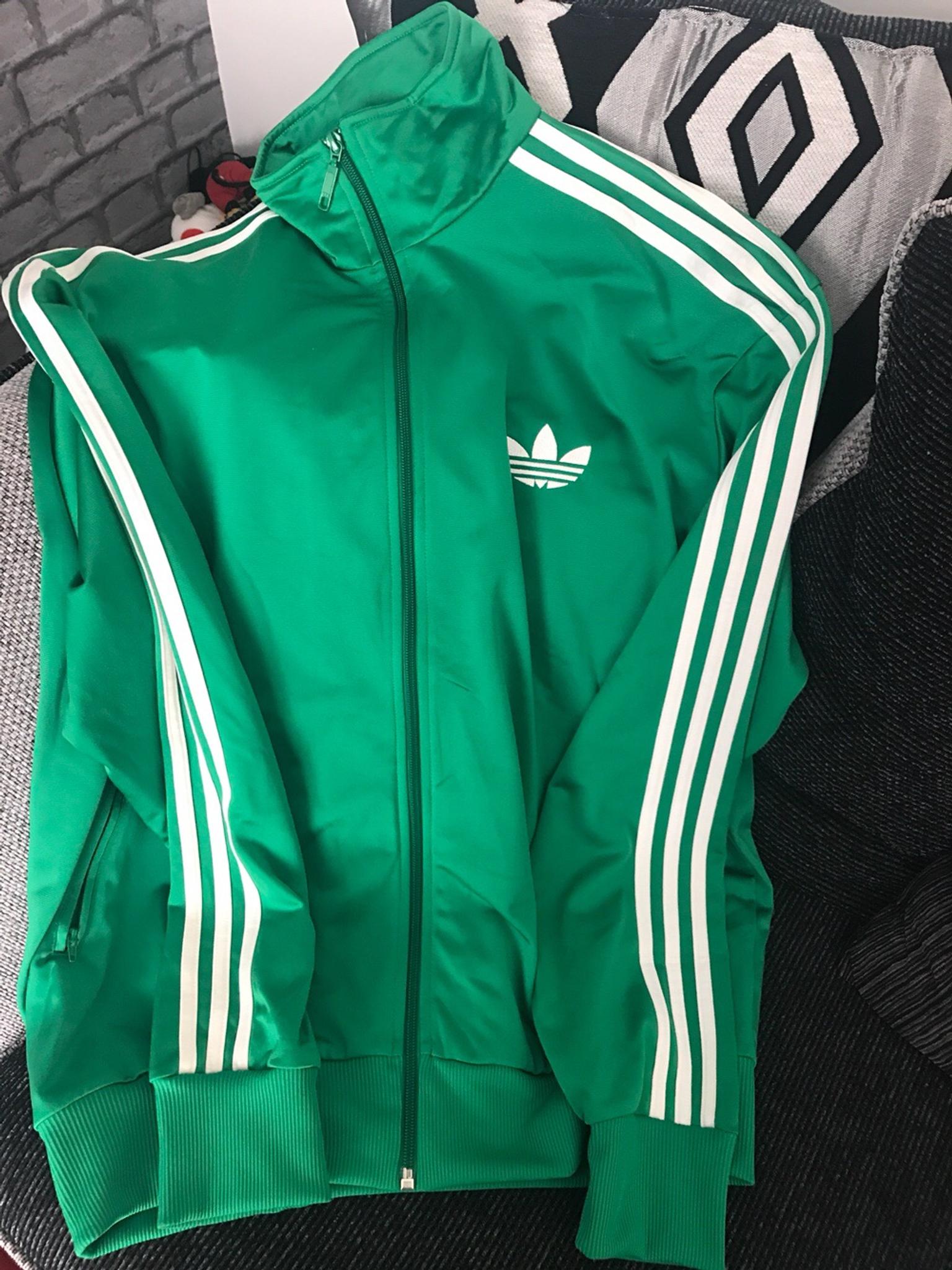 adidas jacket green and white