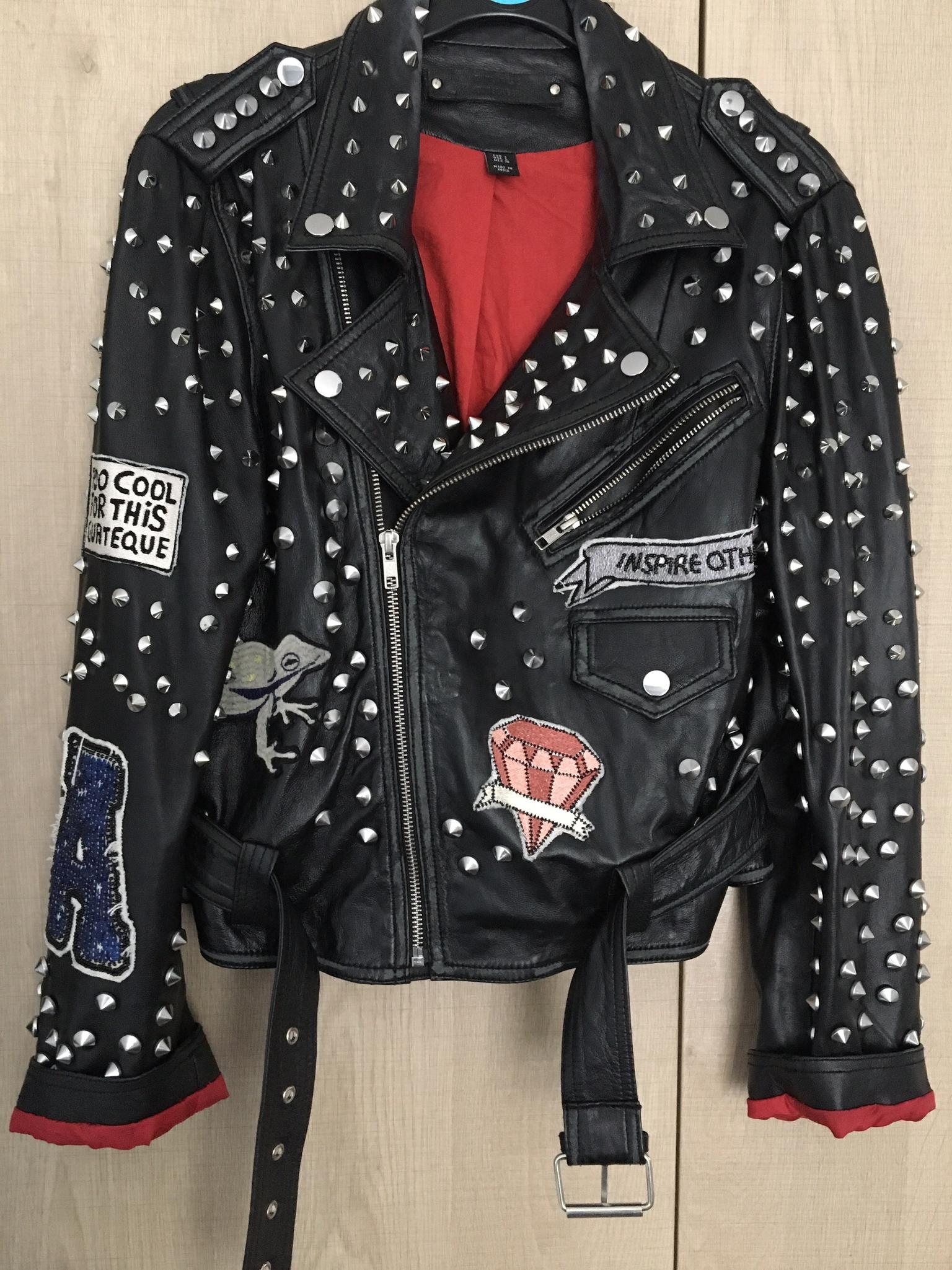 zara studded biker jacket
