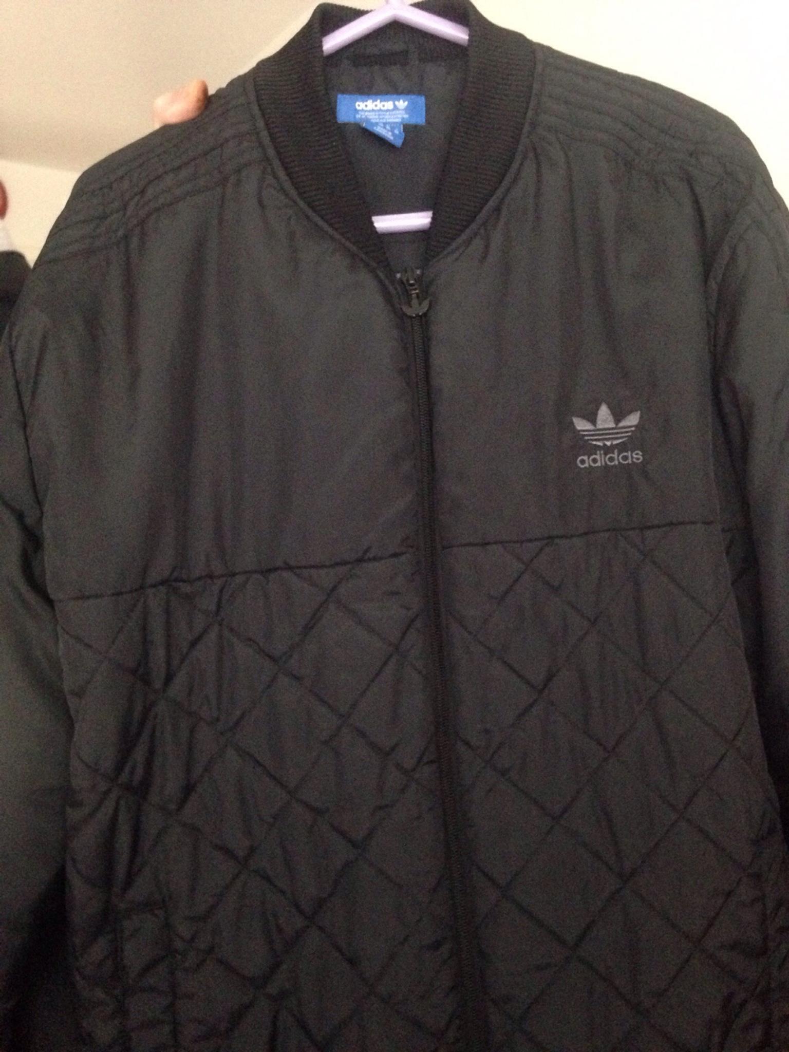 adidas quilted bomber jacket mens