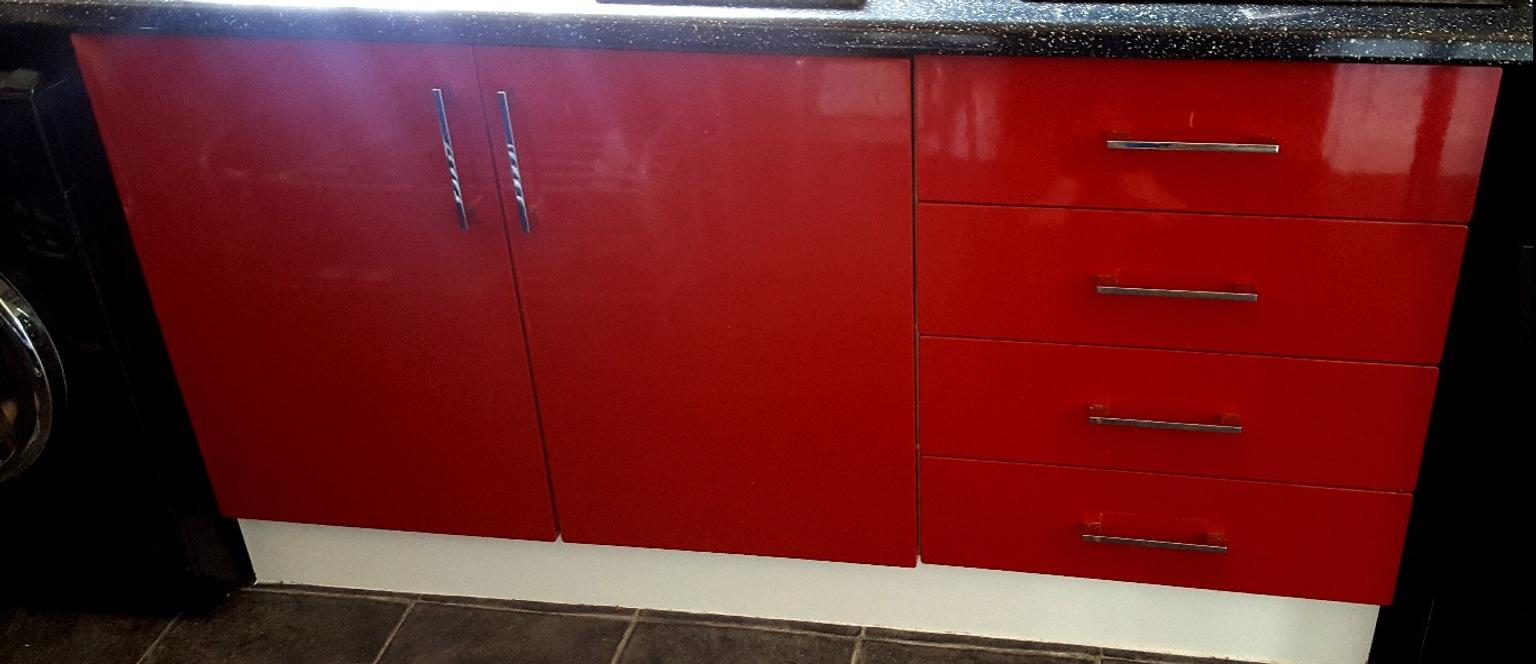 Red Gloss Kitchen Cupboard Drawer Fronts In Bl5 Westhoughton Fur