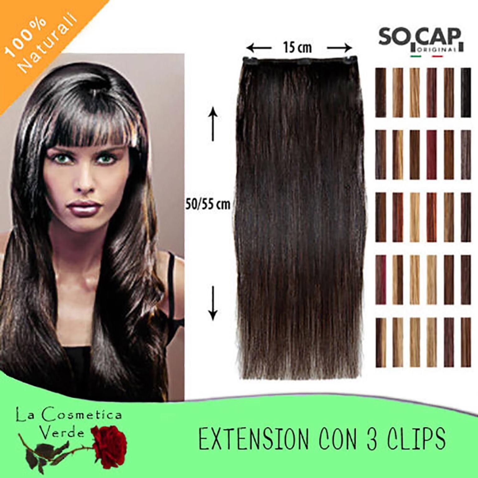 Extension clip capelli naturali 100% 50/55cm in 80029 Sant'Antimo for  €20.00 for sale | Shpock