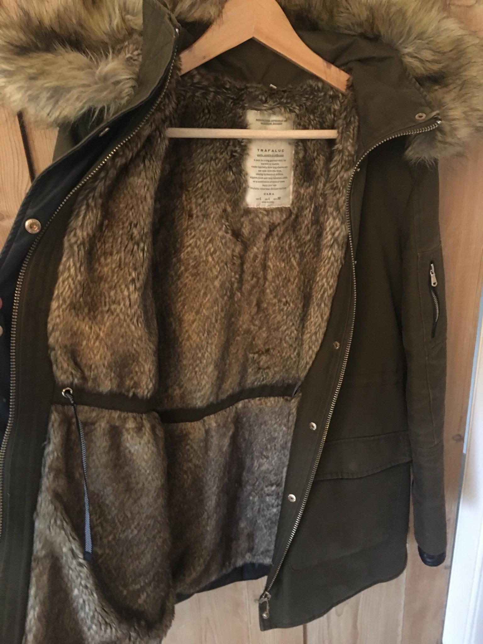 zara fur lined coat