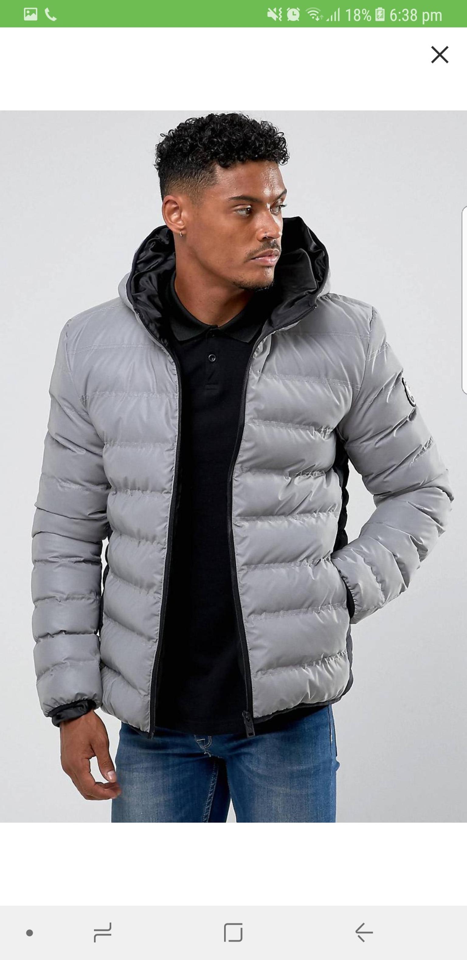 grey puffer jacket mens