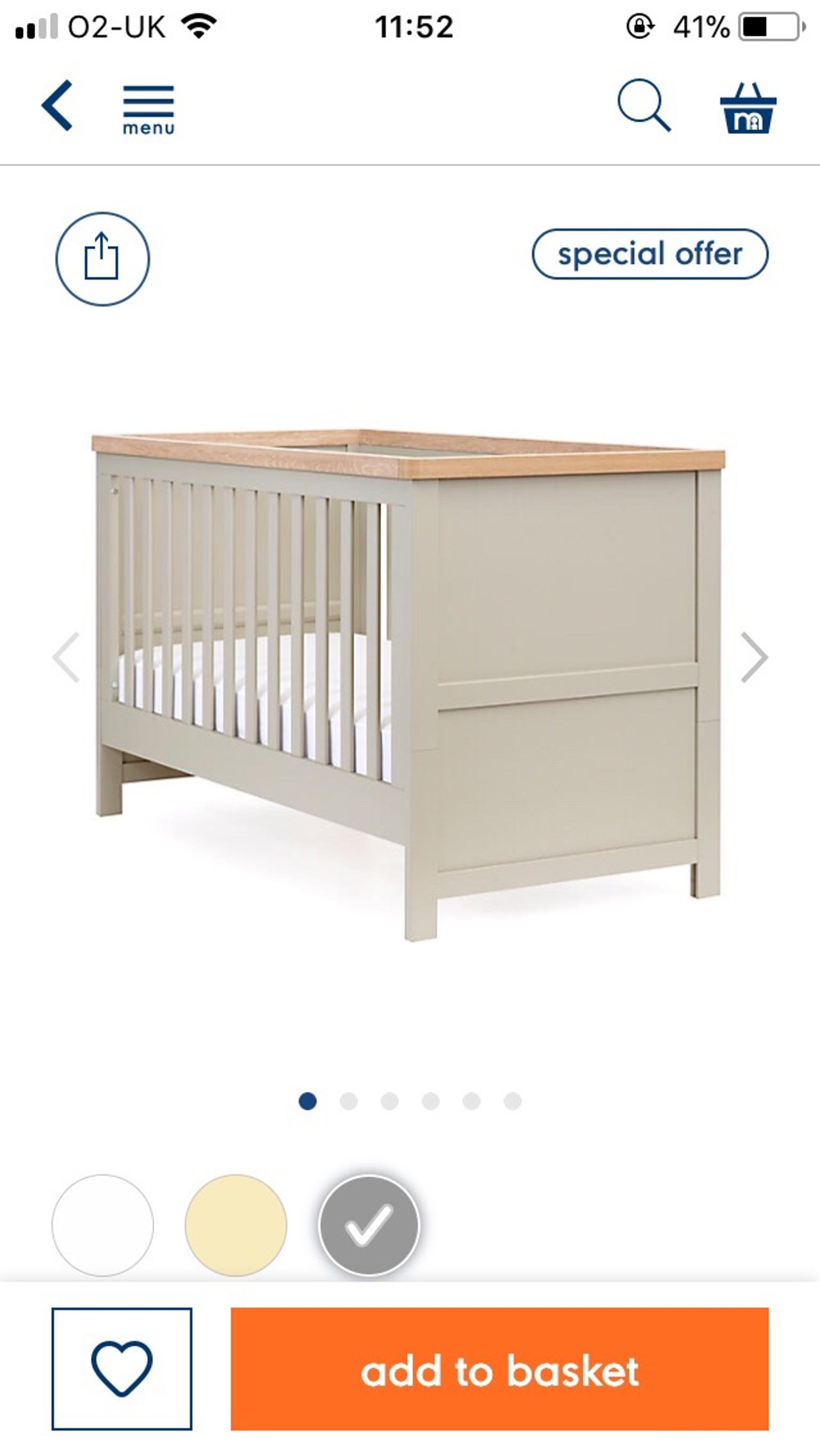 grey cot mothercare