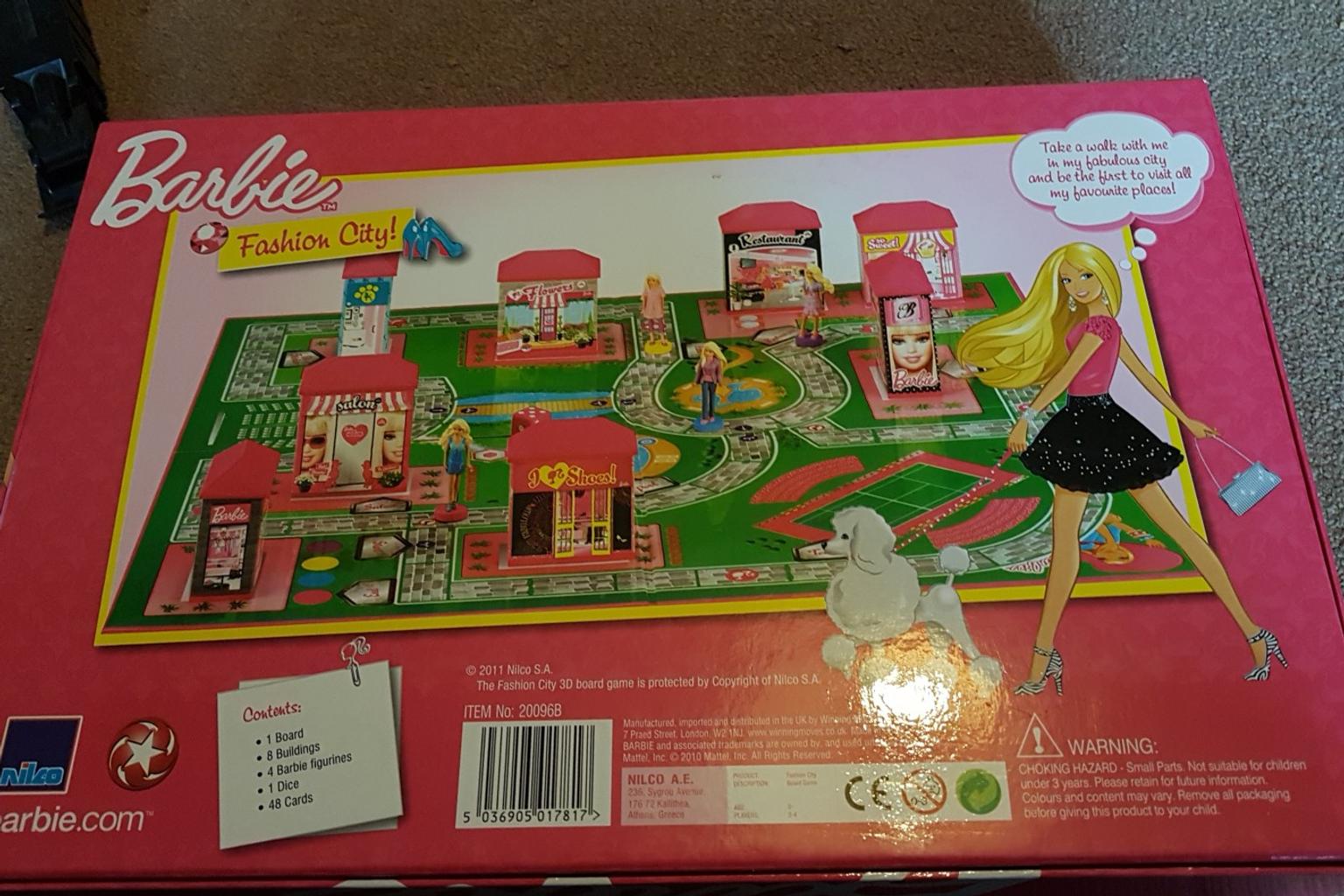 barbie fashion city board game instructions