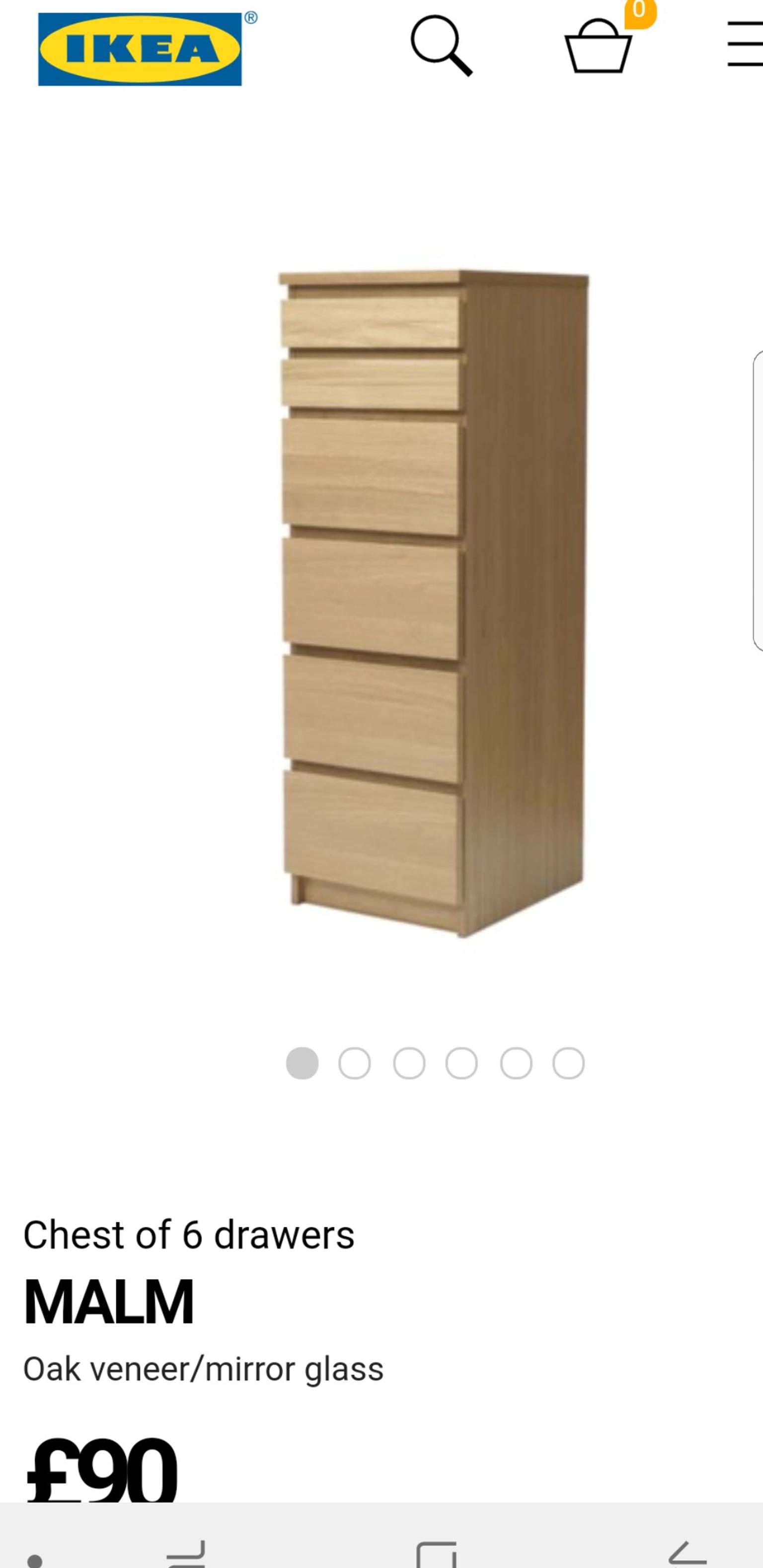 ikea malm tallboy chest of drawers