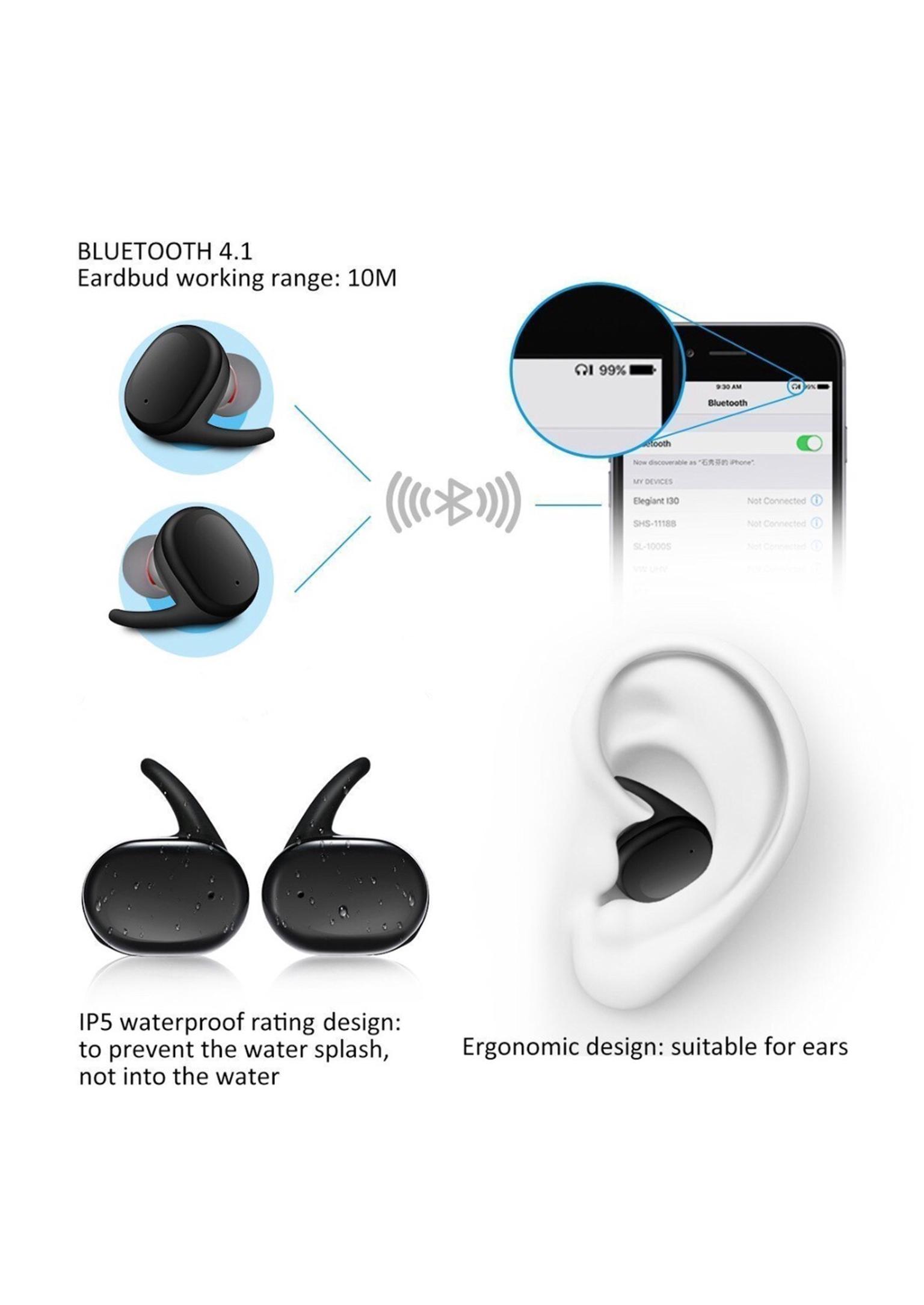 Bluetooth Kopfhörer Headset In Ear Wasserdicht mit Ladestation