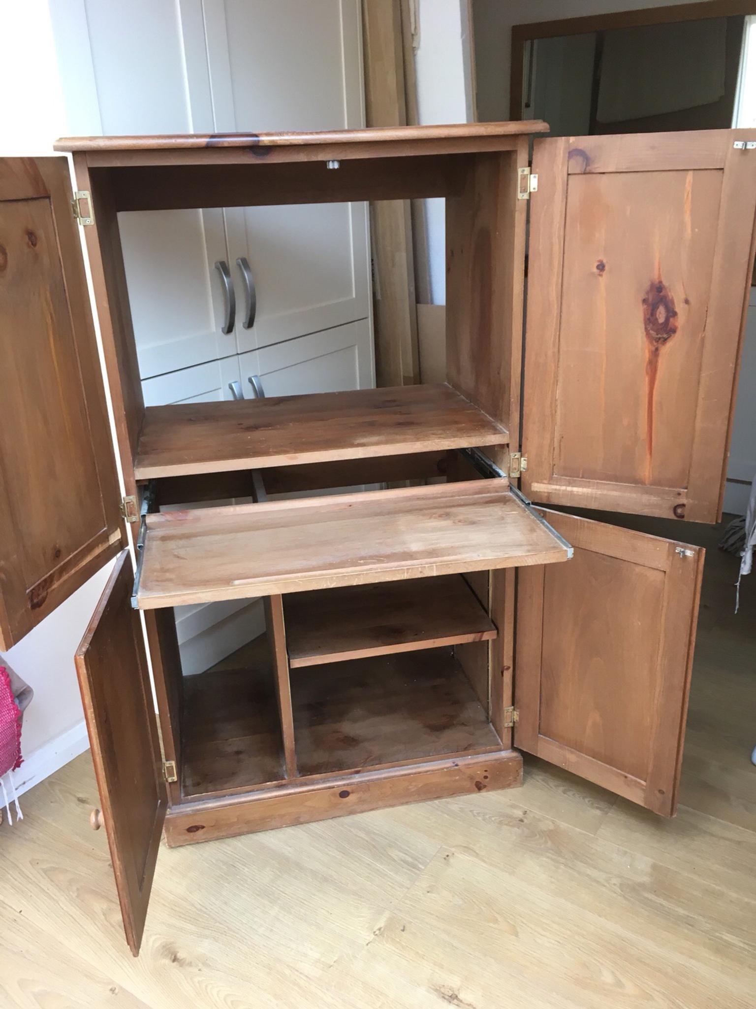 Solid Pine Hideaway Computer Cabinet In Bn14 Arun For 30 00 For