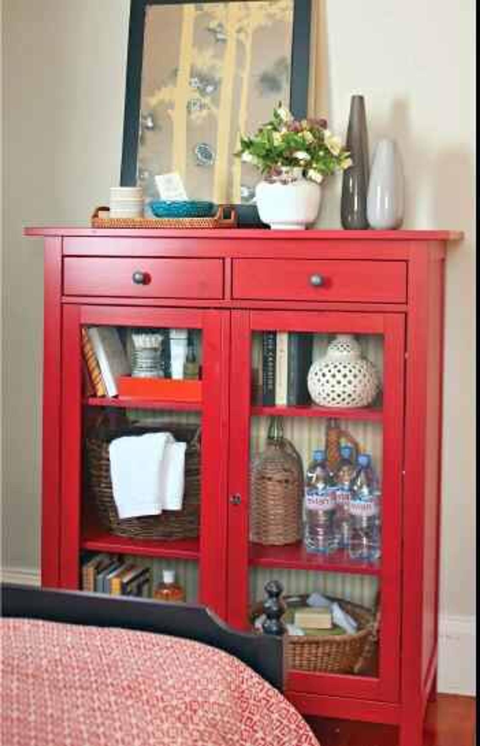 Ikea Hemnes Red Glass Linen Cupboard Cabinet In N7 Islington Fur