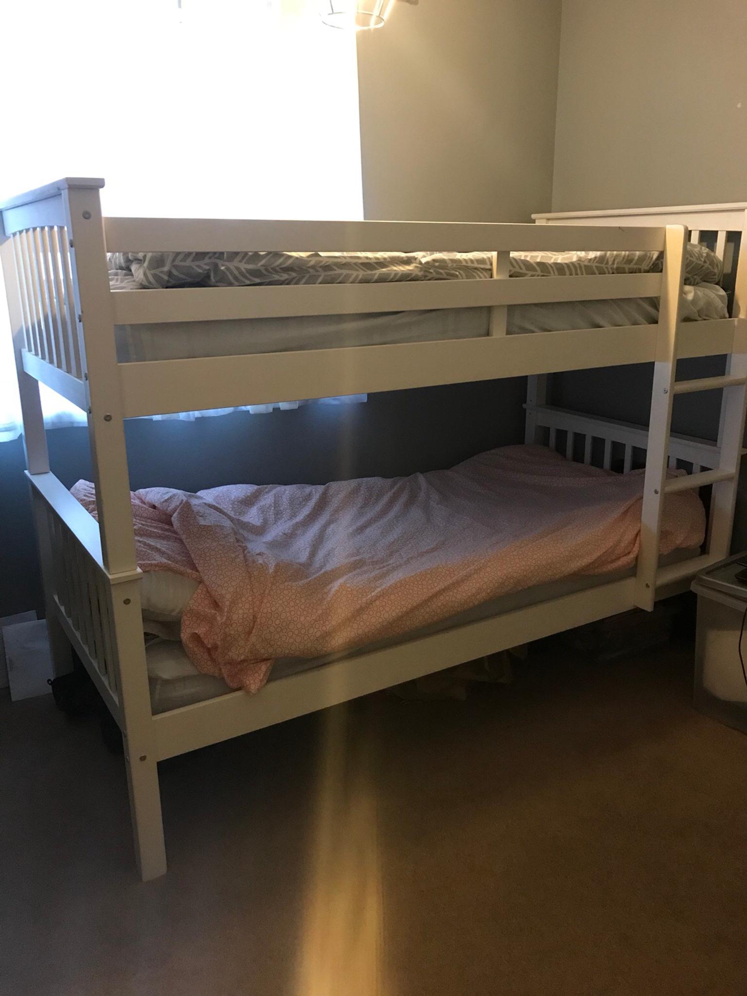 white detachable bunk beds