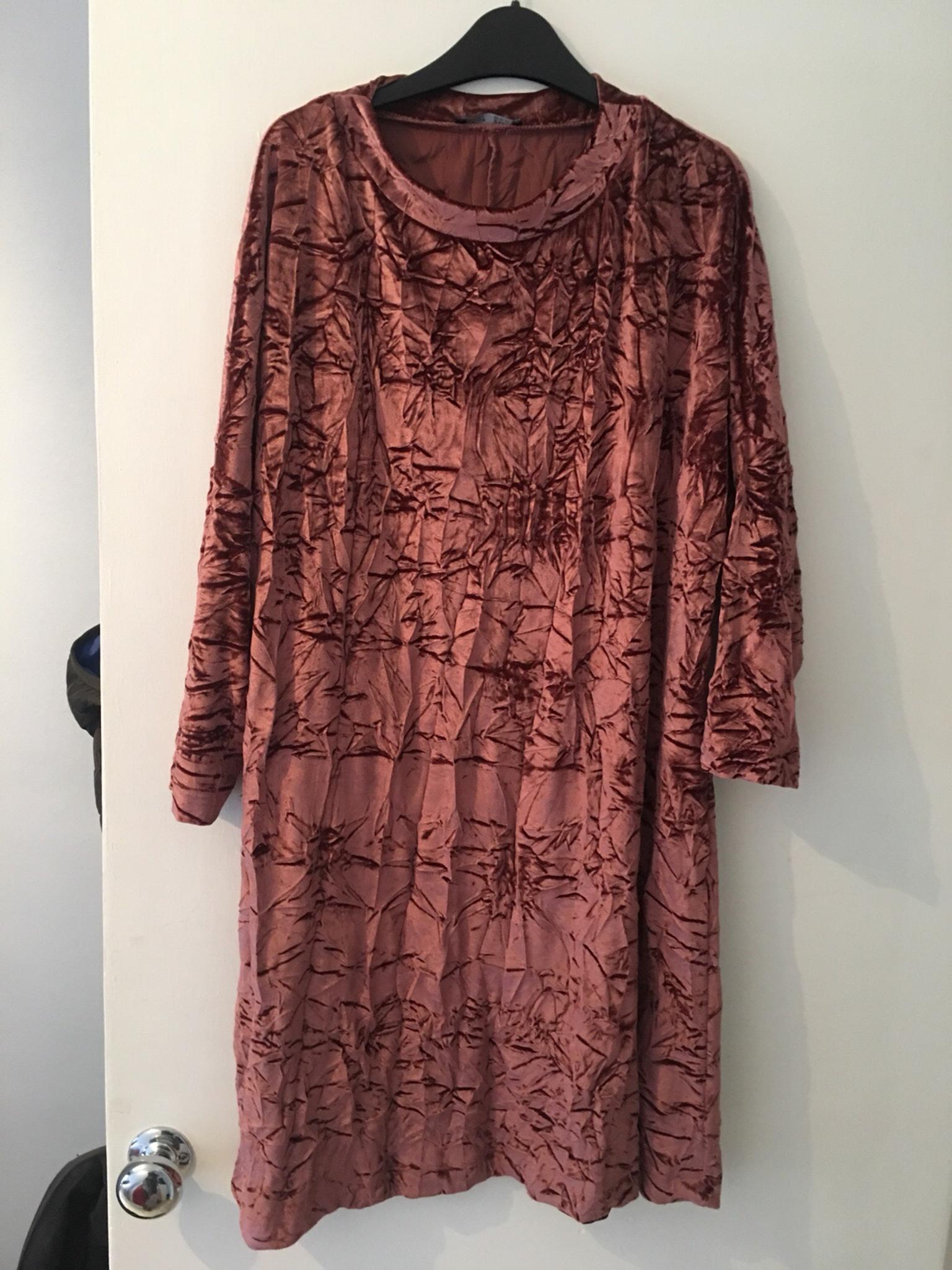 ZARA pink crushed velvet dress in N1 