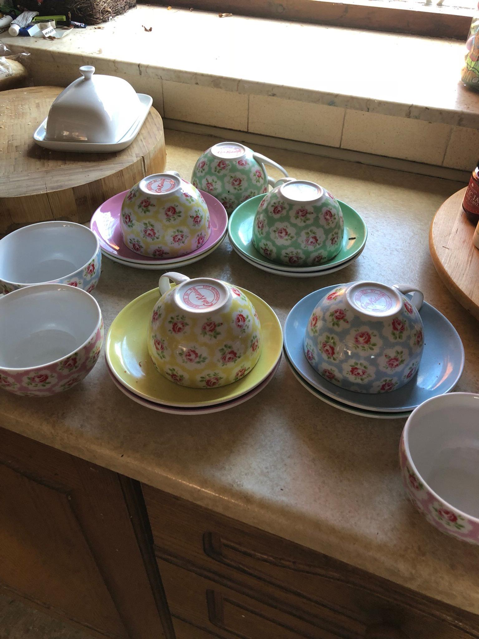 Cath Kidston large cups and saucers x 8 