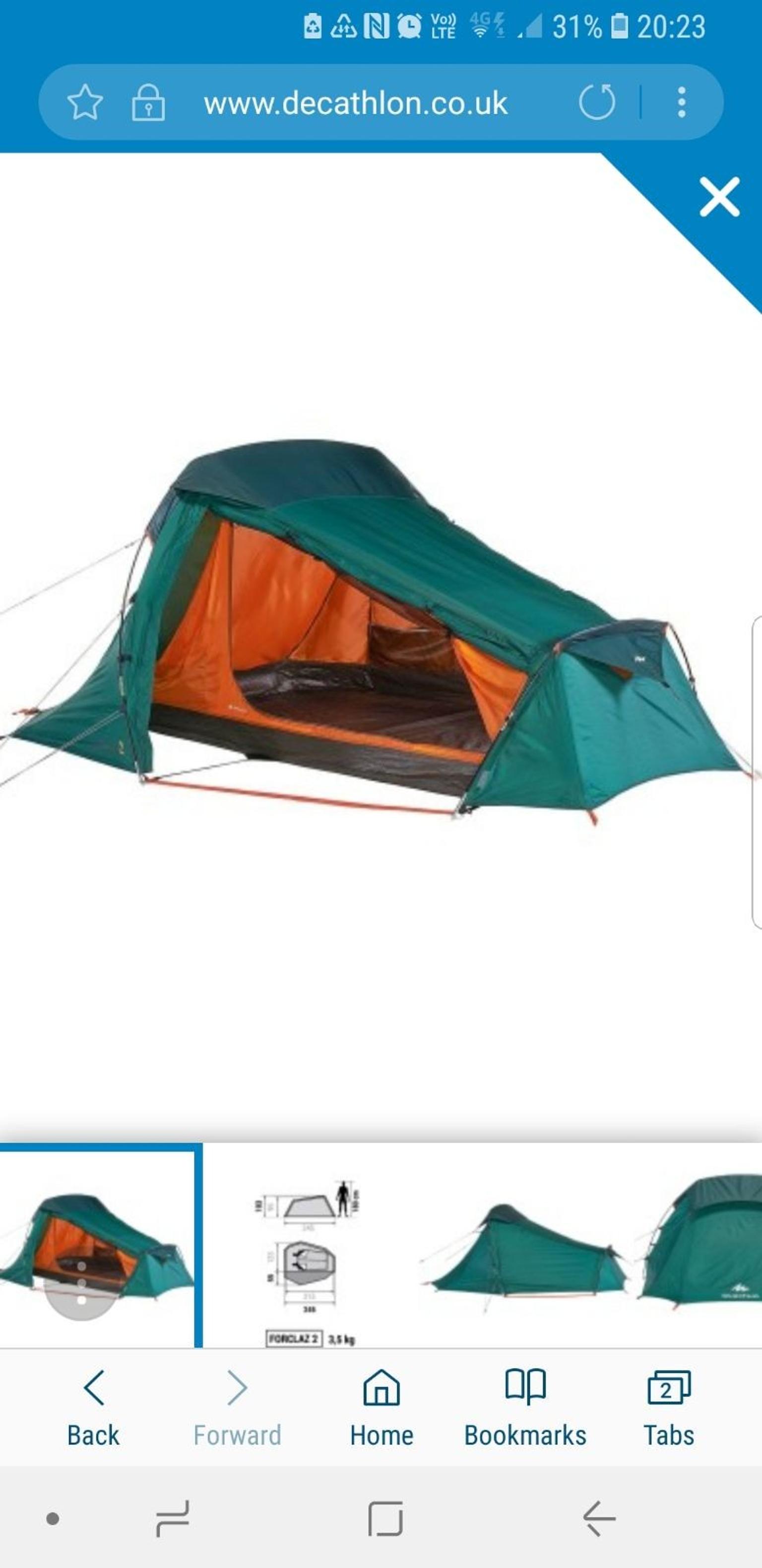 quechua forclaz 2 tent