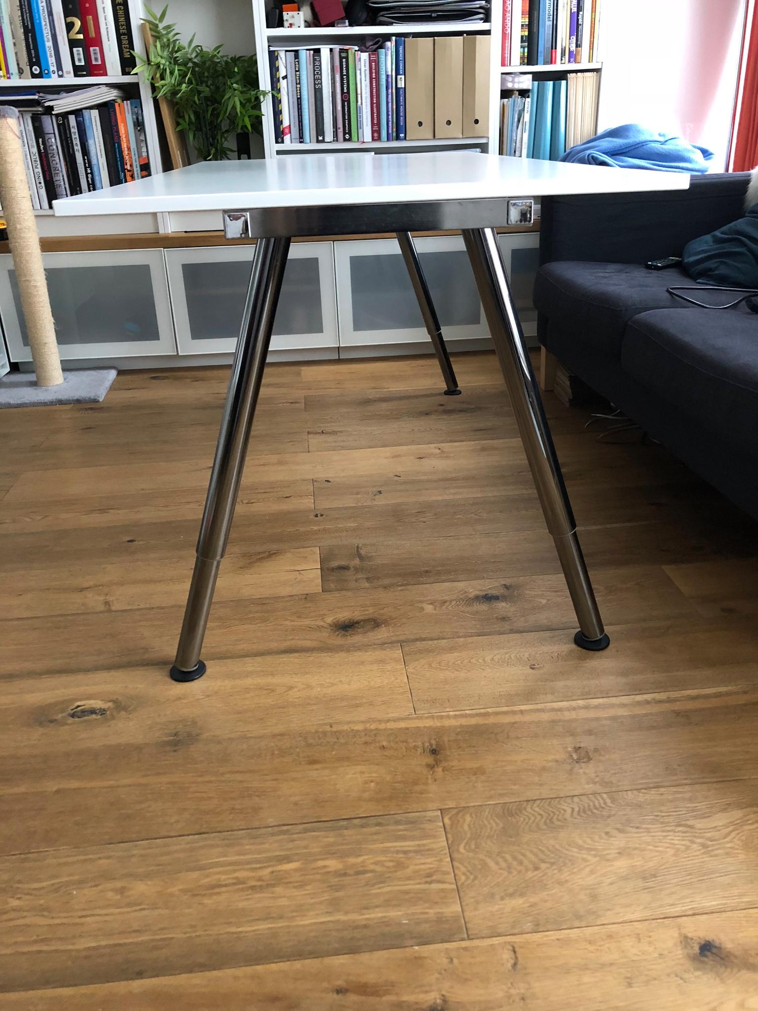 Galant Ikea Desk 80x160cm White Chrome Legs In E5 Hackney For