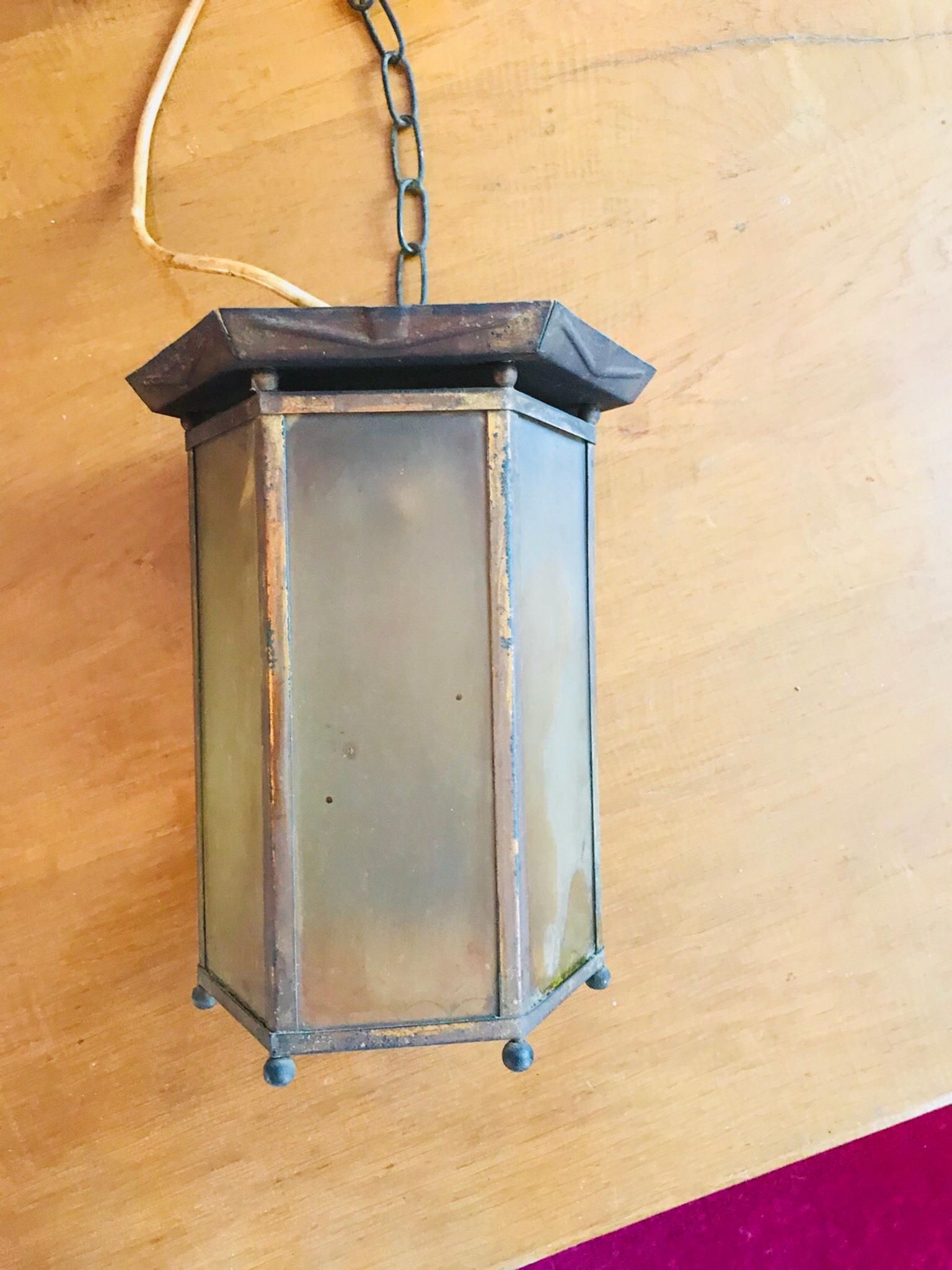 Lampe Alt Metall Glas 1901 Original Fund Flur In 48153