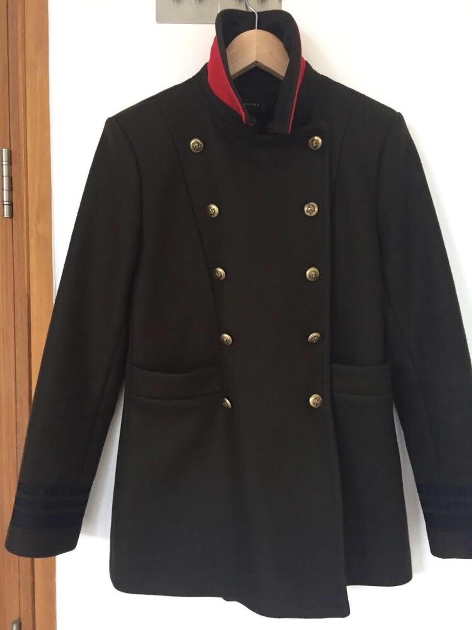 zara navy military coat