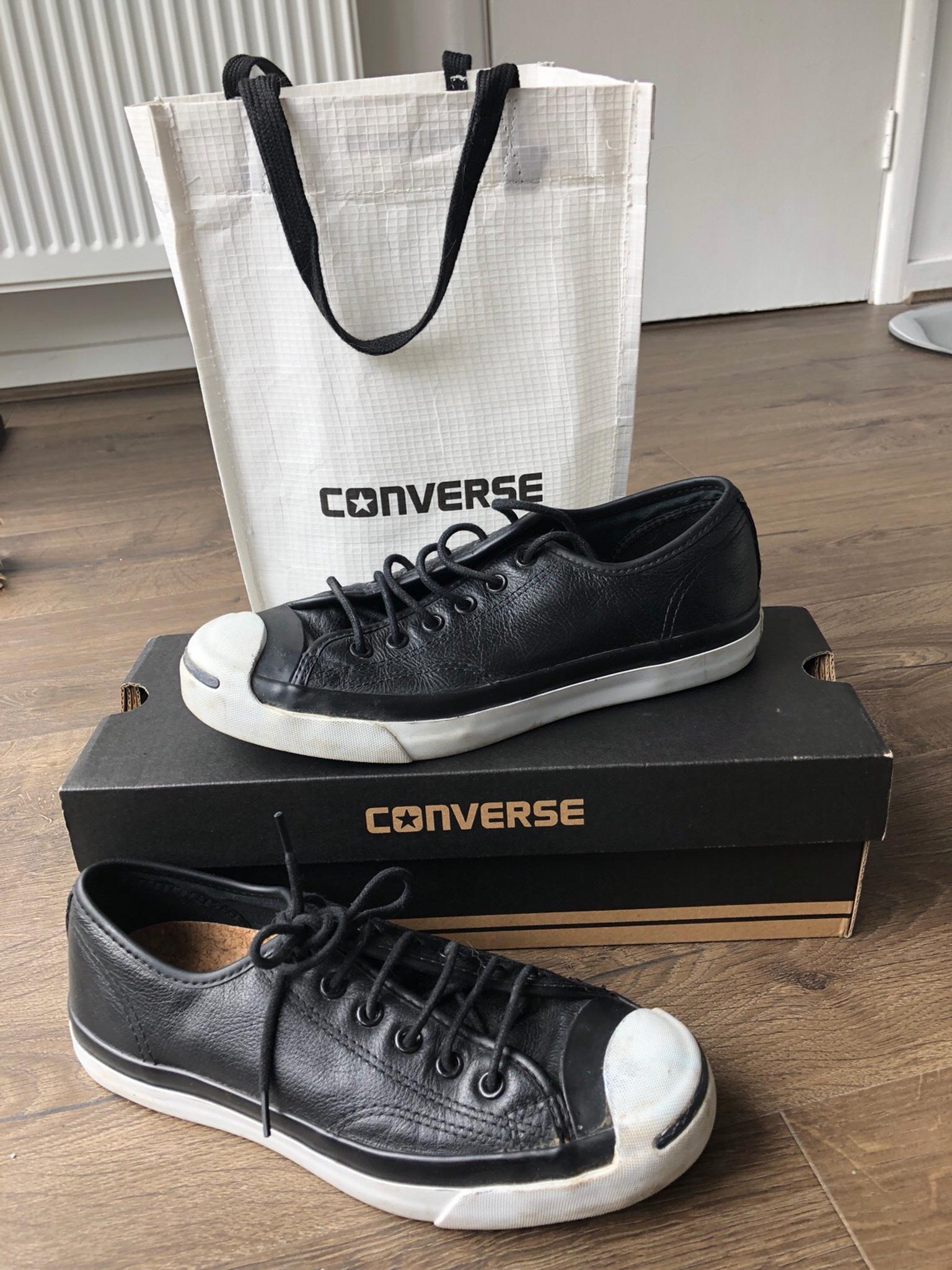converse leather black size 6