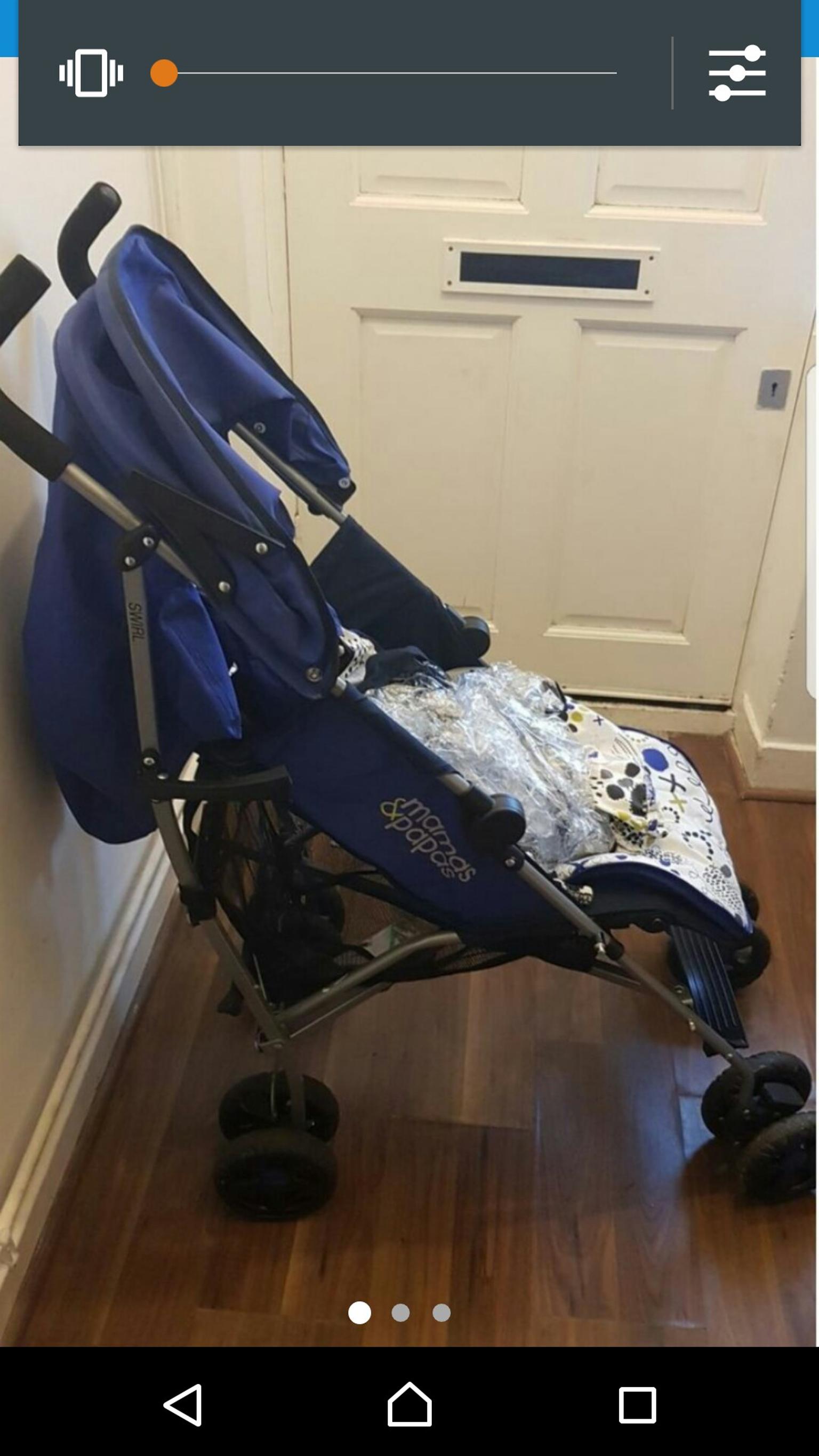 mamas and papas blue stroller