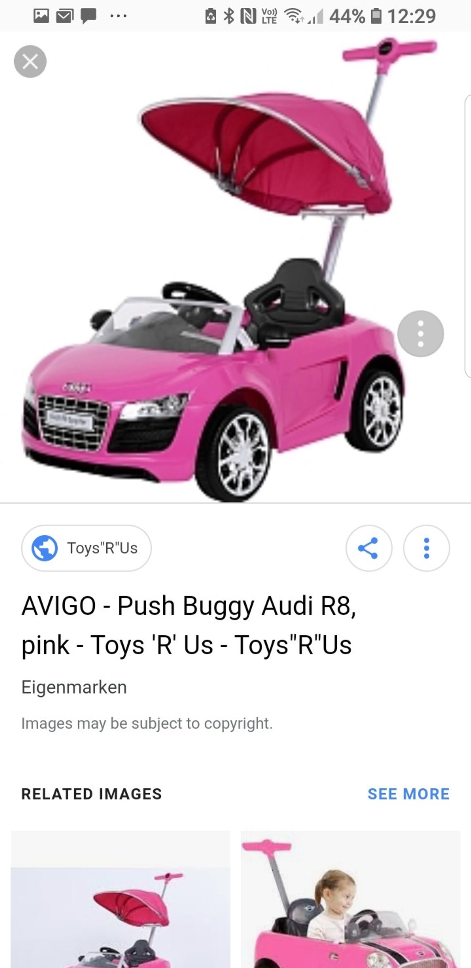 pink audi push car