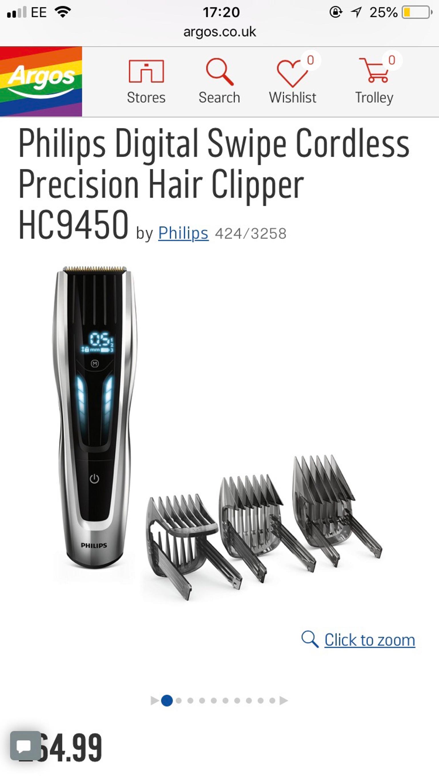 philips digital swipe cordless precision hair clipper