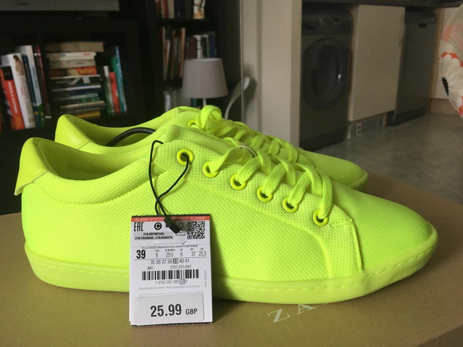 zara neon green shoes
