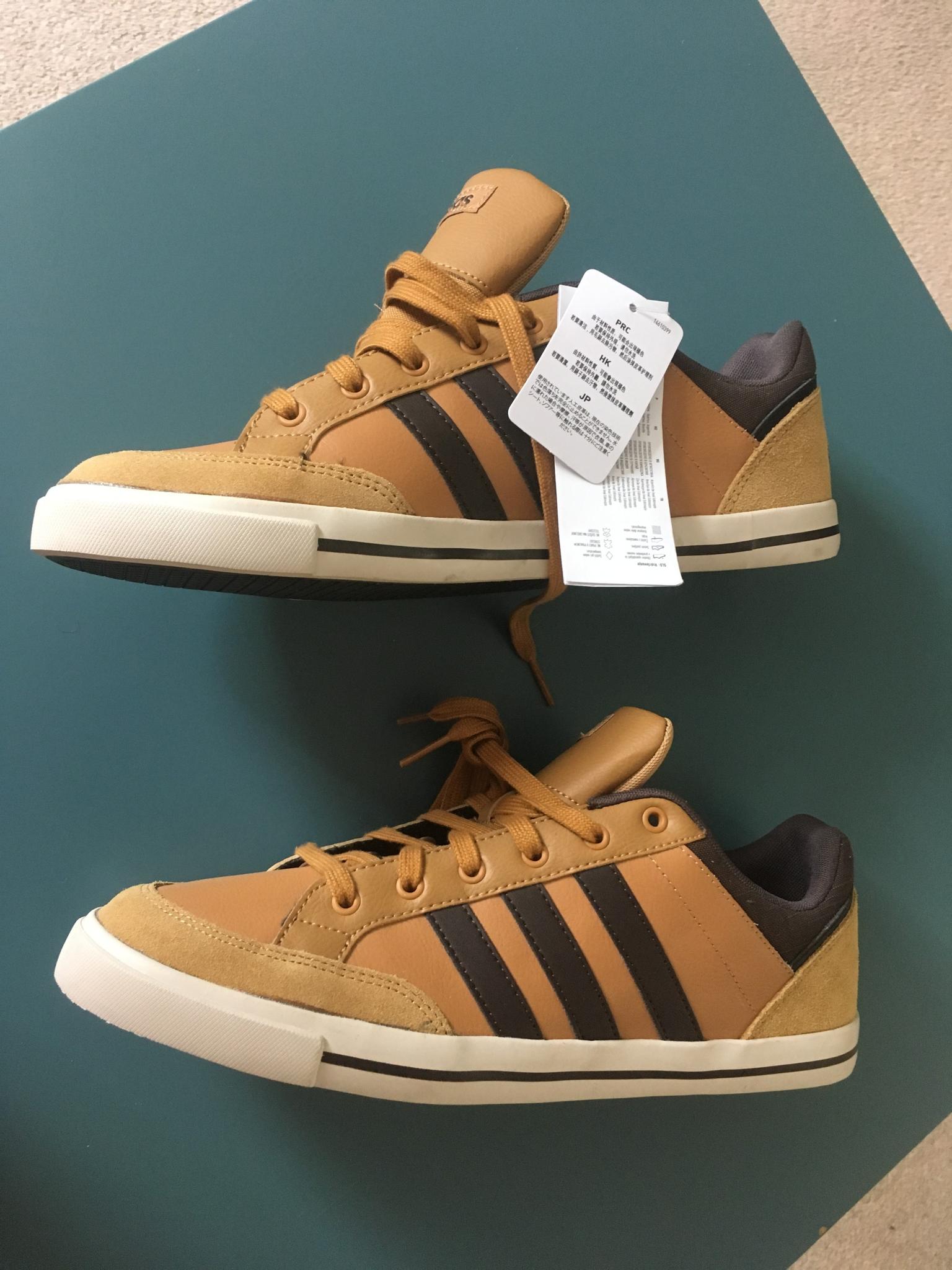 brown adidas neo trainers