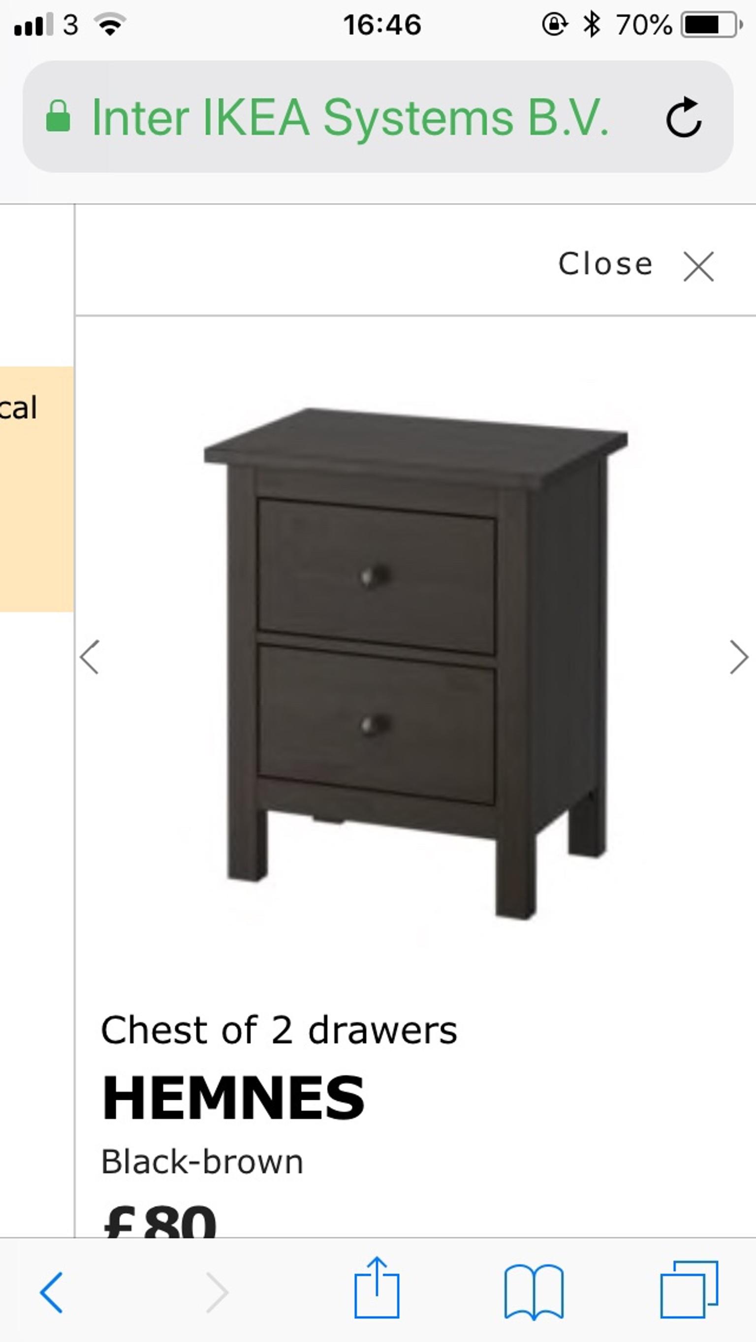 Ikea 2 Drawer Bedside Cabinet X 2 In Ss14 Fobbing Fur 45 00 Zum