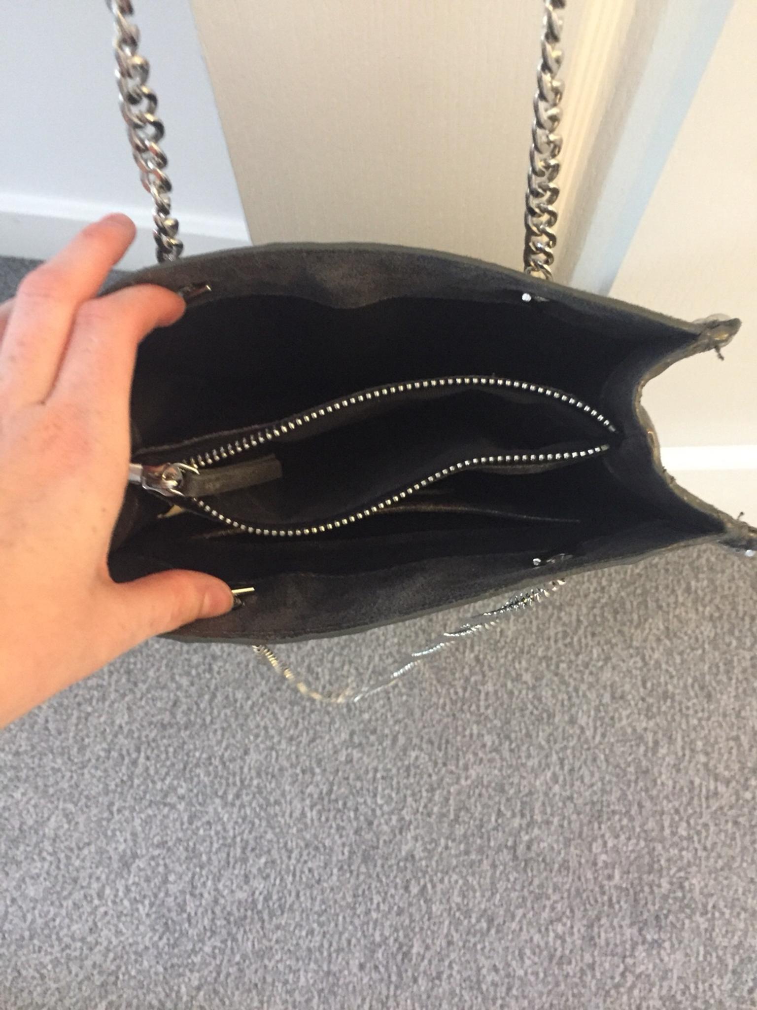 zara studded tote bag black