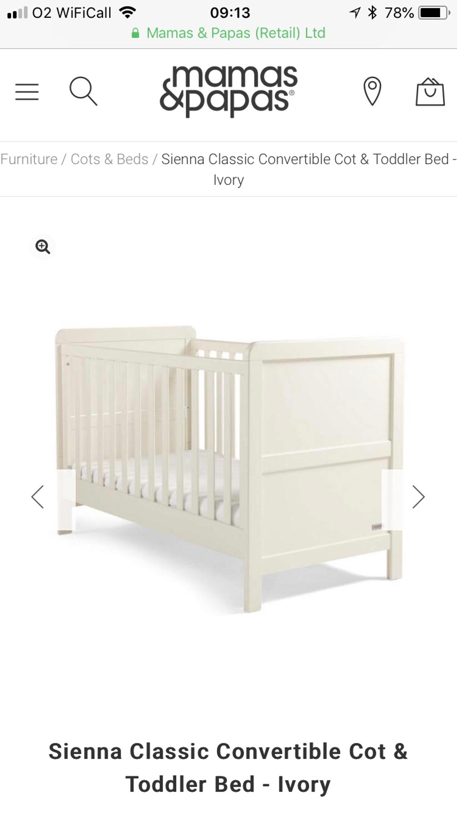 mamas and papas sienna cot bed spares