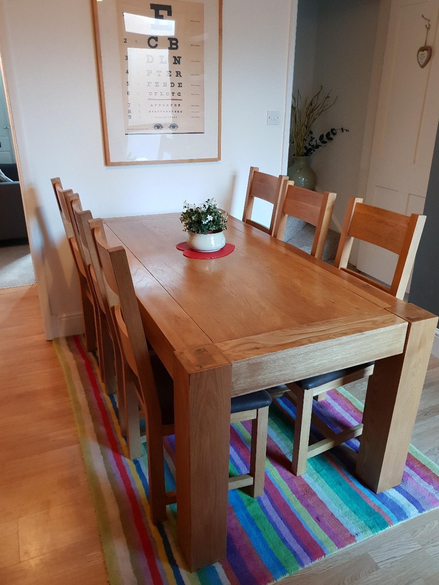 Solid Oak Dfs Dining Table And 6 Chairs In Le11 Charnwood Fur 225 00 Zum Verkauf Shpock De