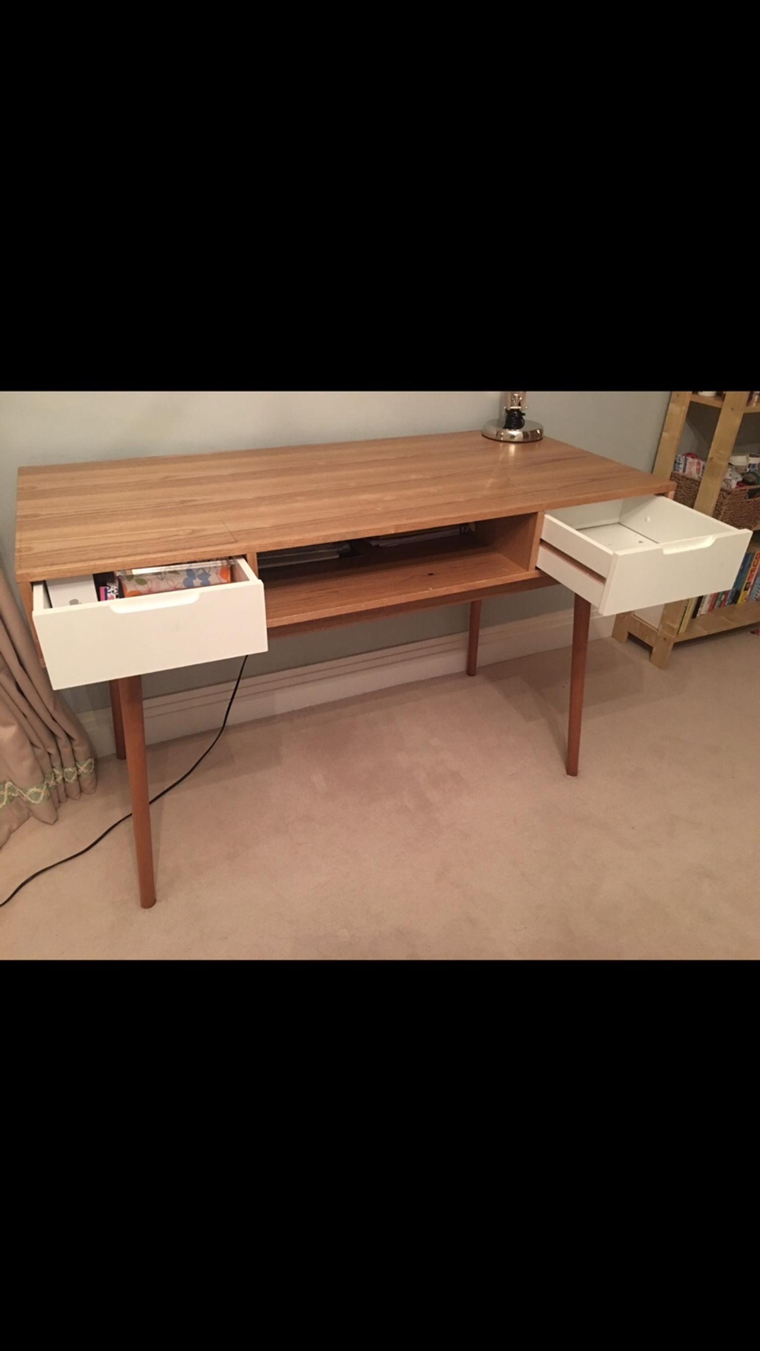 Light Brown Wood And White Bedroom Desk In Cranbourne Fur 25 00