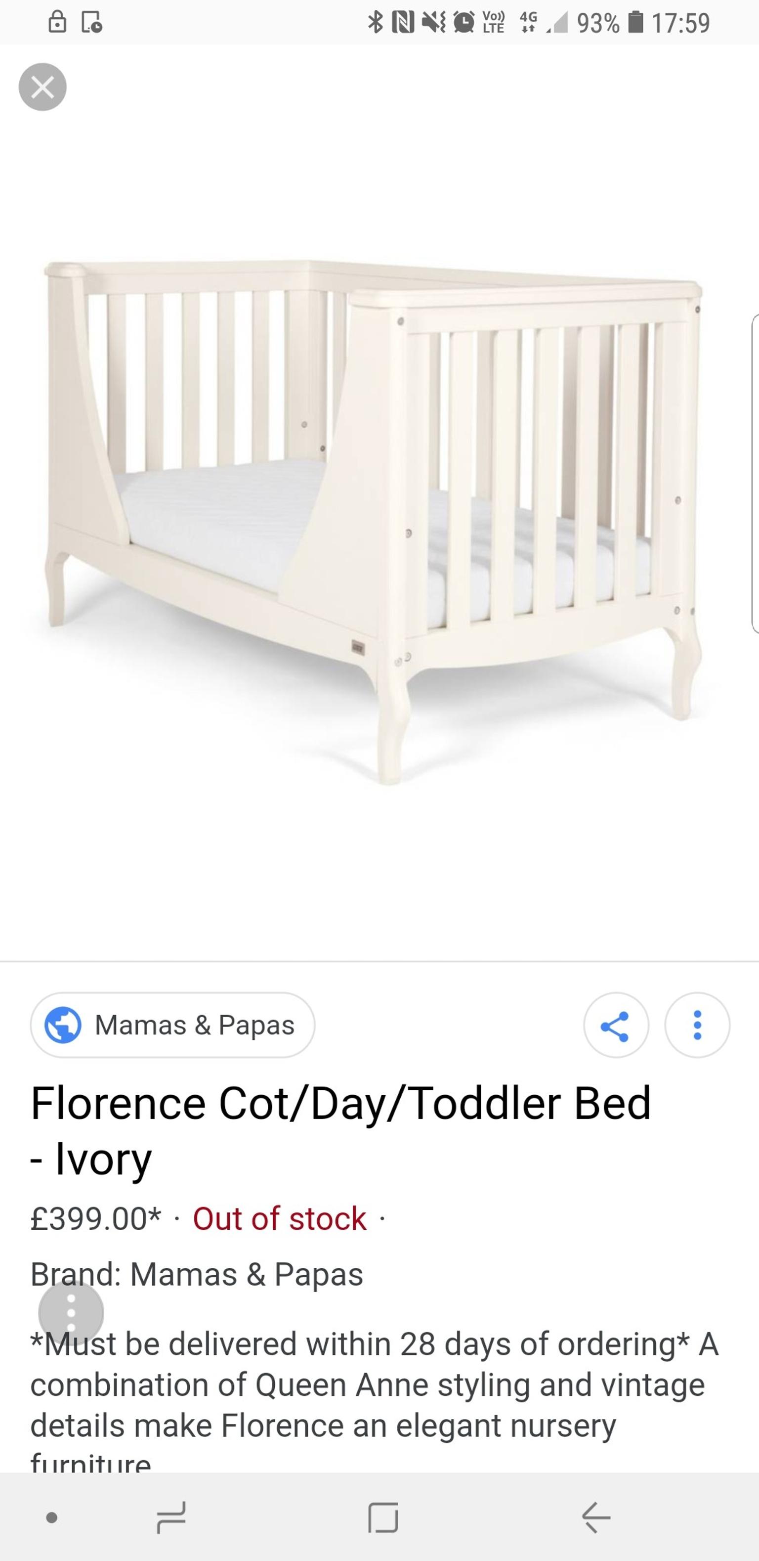 mamas and papas florence cot bed