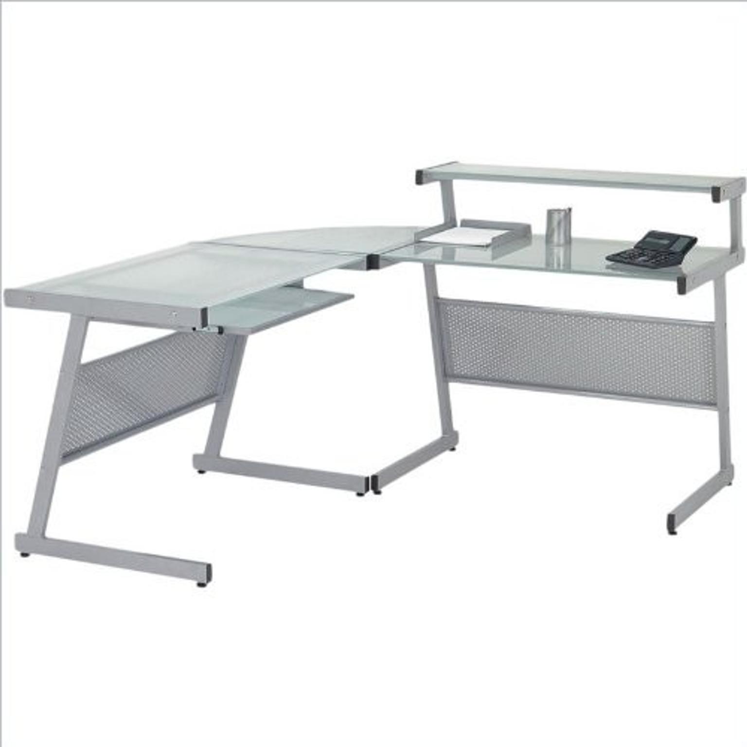 Modern L Shape Glass Top Computer Desk In Ig1 Redbridge For 70 00
