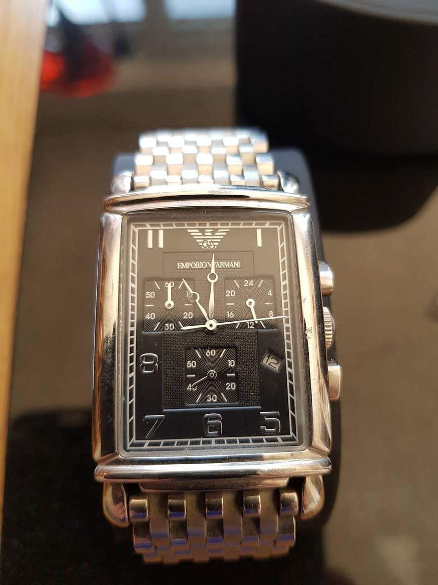 emporio armani solid stainless steel 50 meters 5 atm