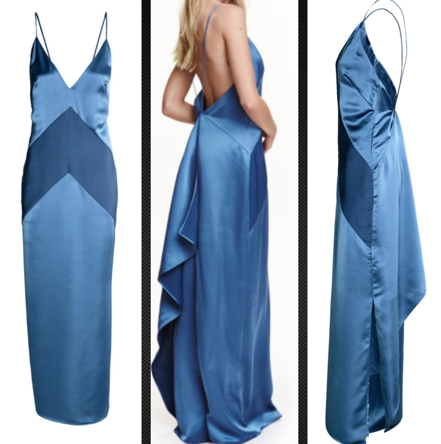 h&m long blue dress