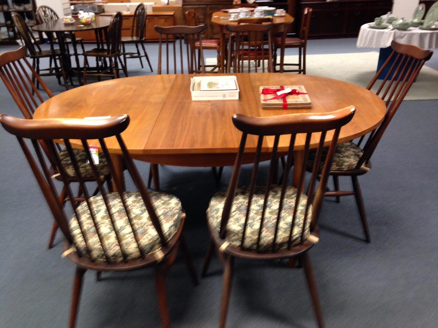 6 Ercol Dining Chairs With Cushions And Table In Co8 Babergh Fur