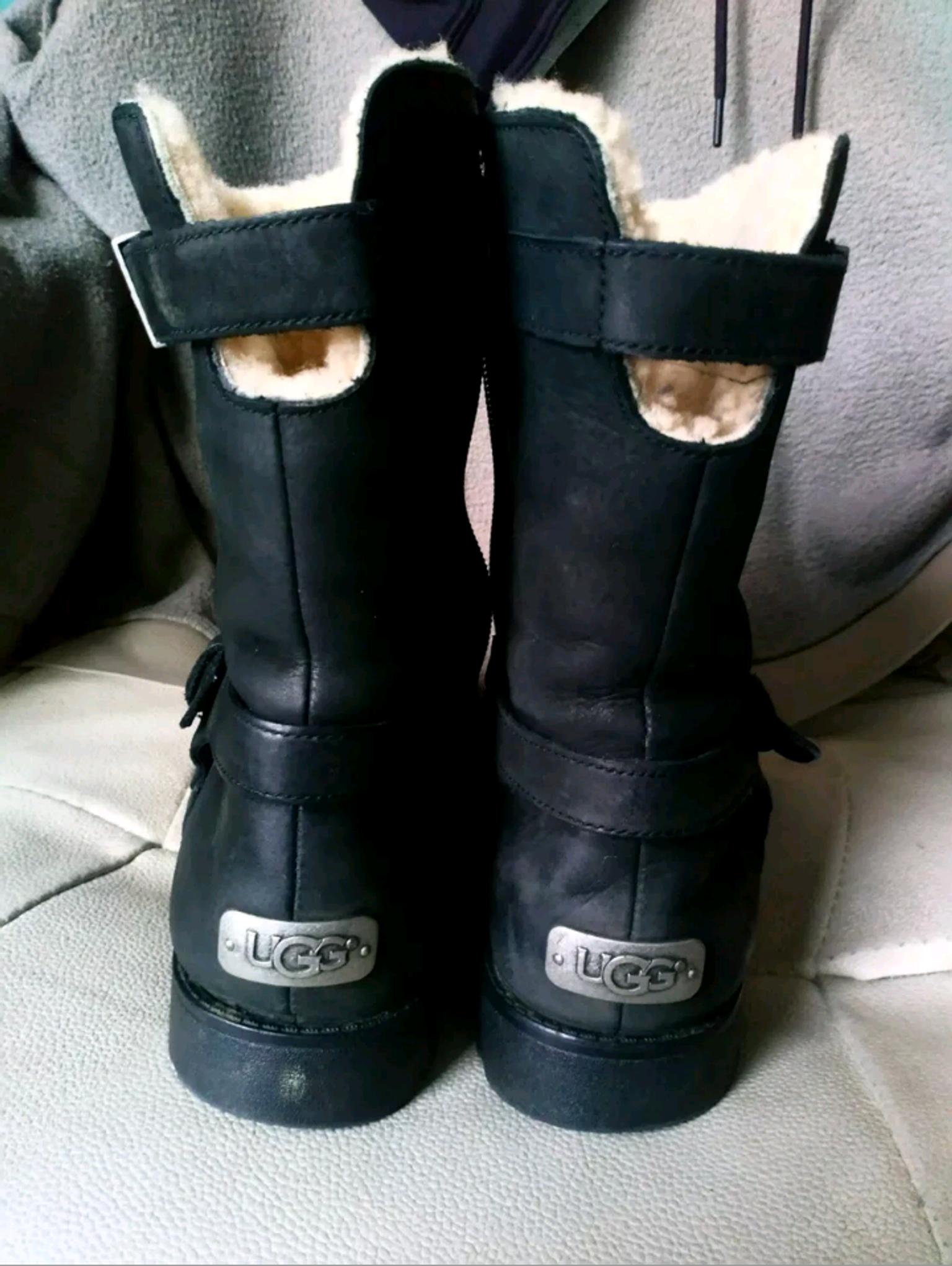 ugg leather biker boots