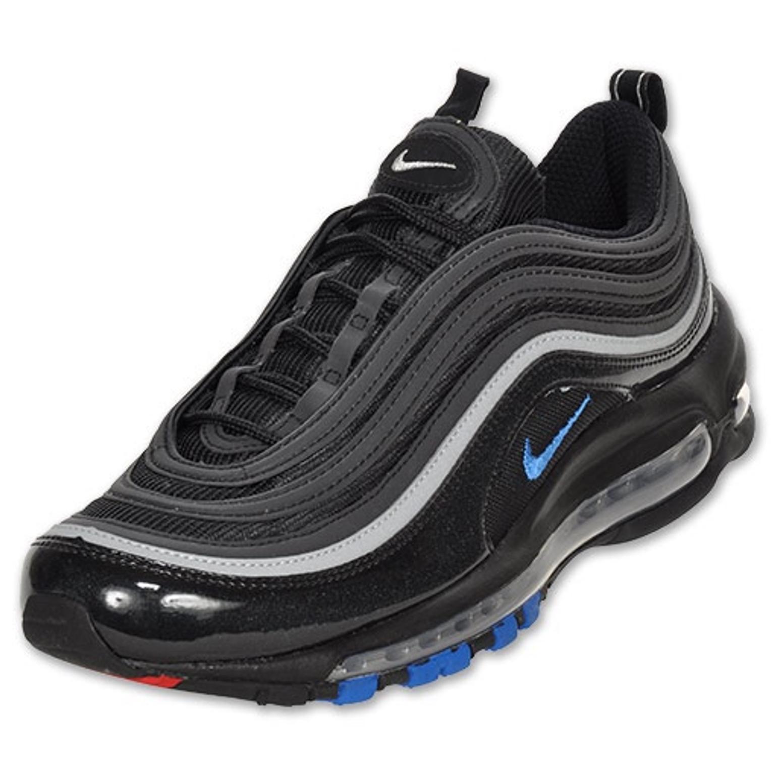 nike air max 97 black with blue tick