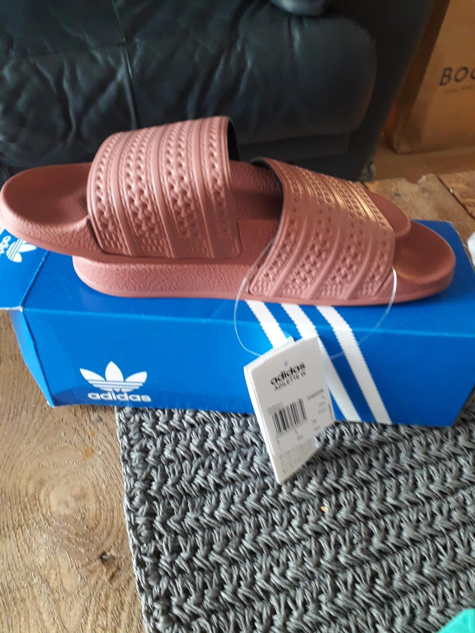 pink adidas slides size 6