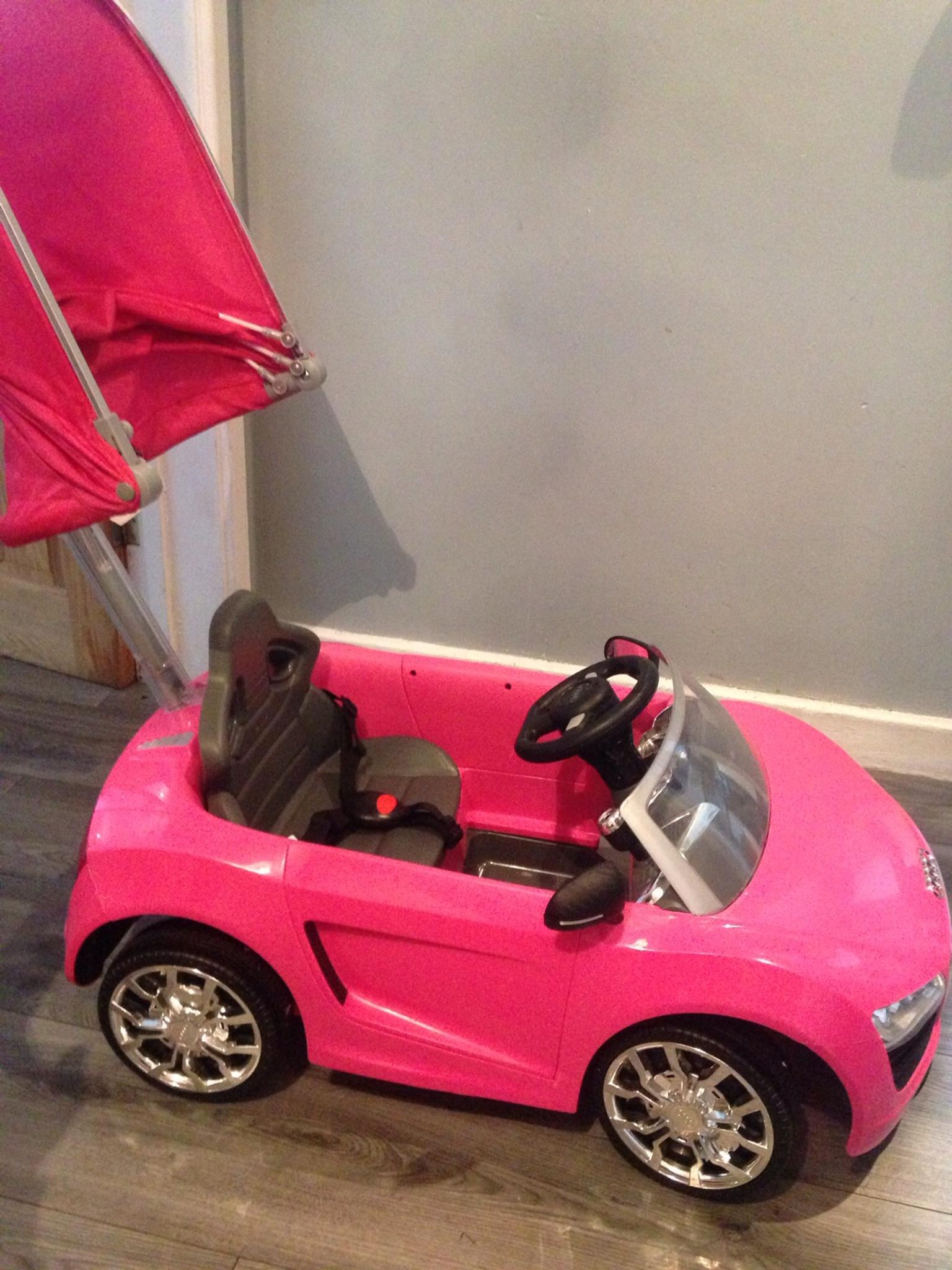 pink audi push along car