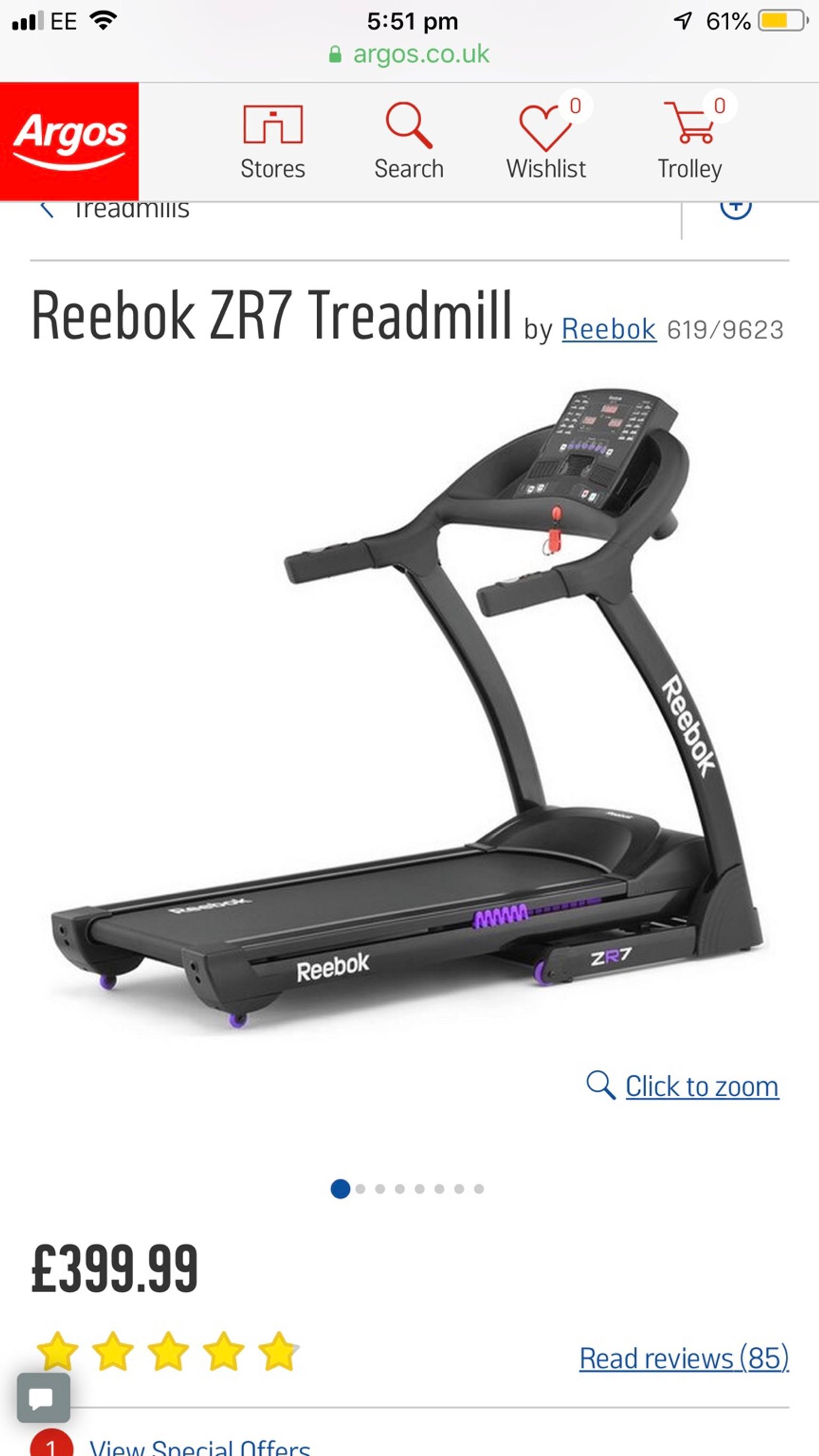 Reebok ZR7 Treadmill in WV14 