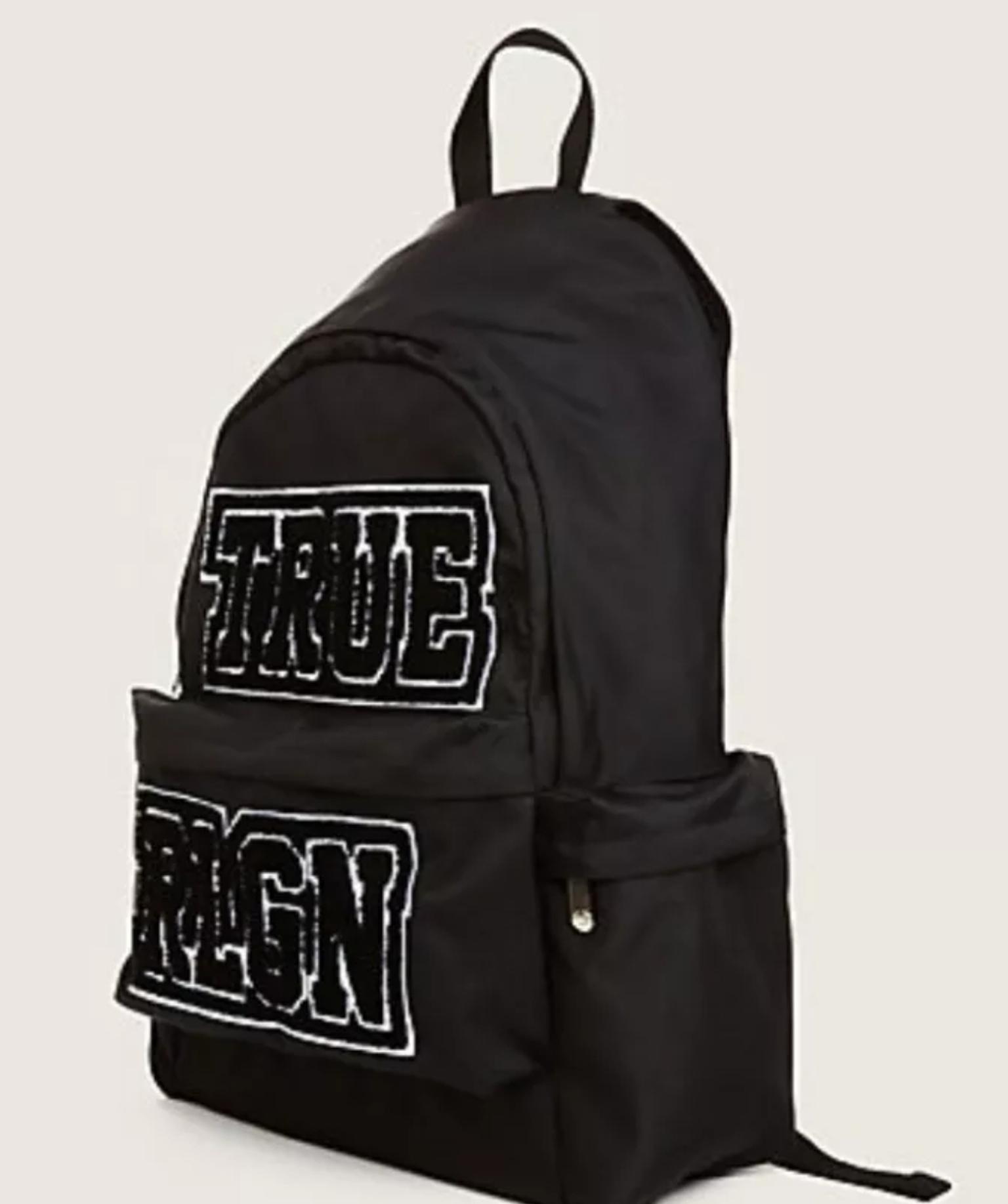 true religion backpack black and white