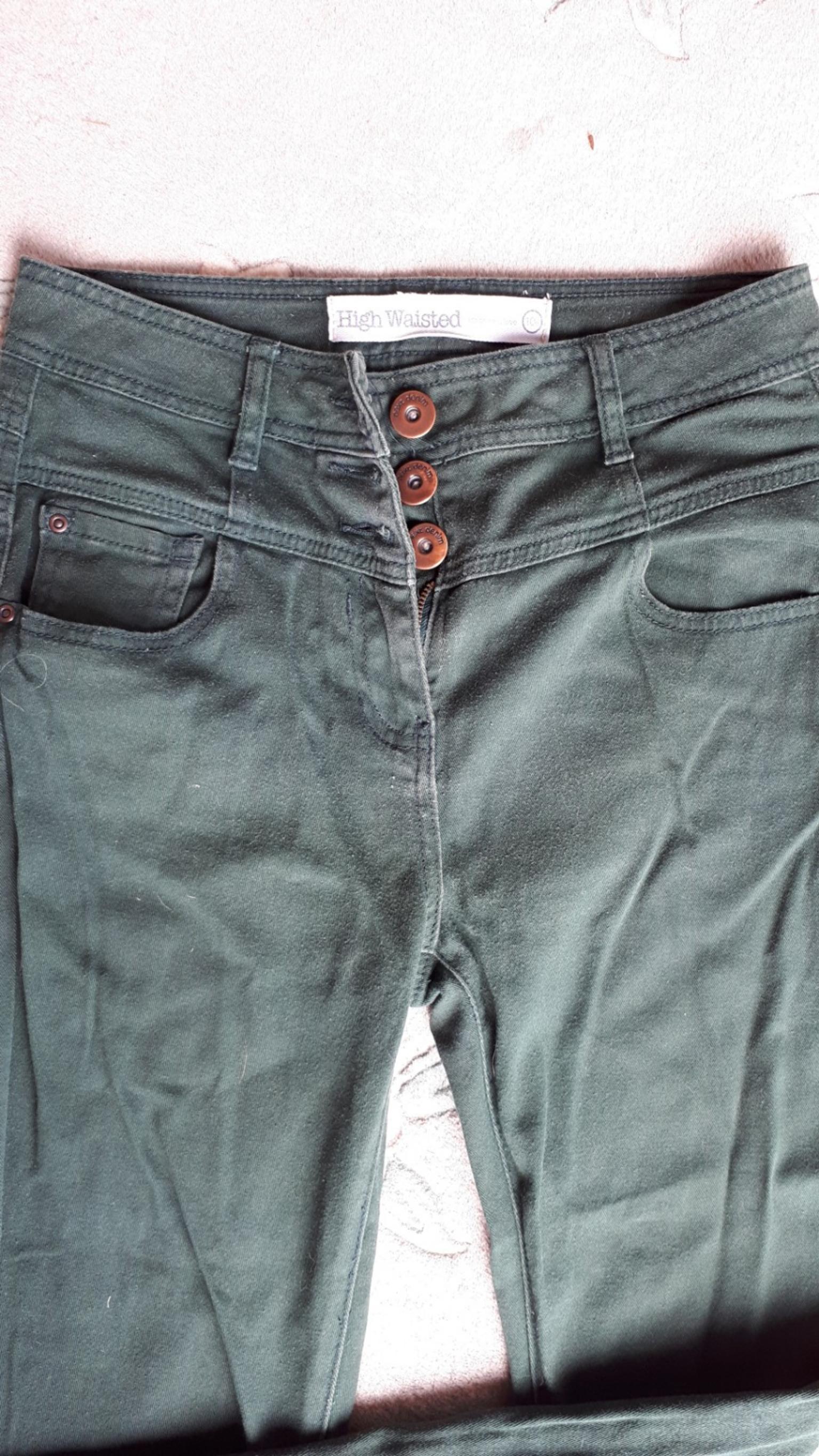 dark green high waisted jeans