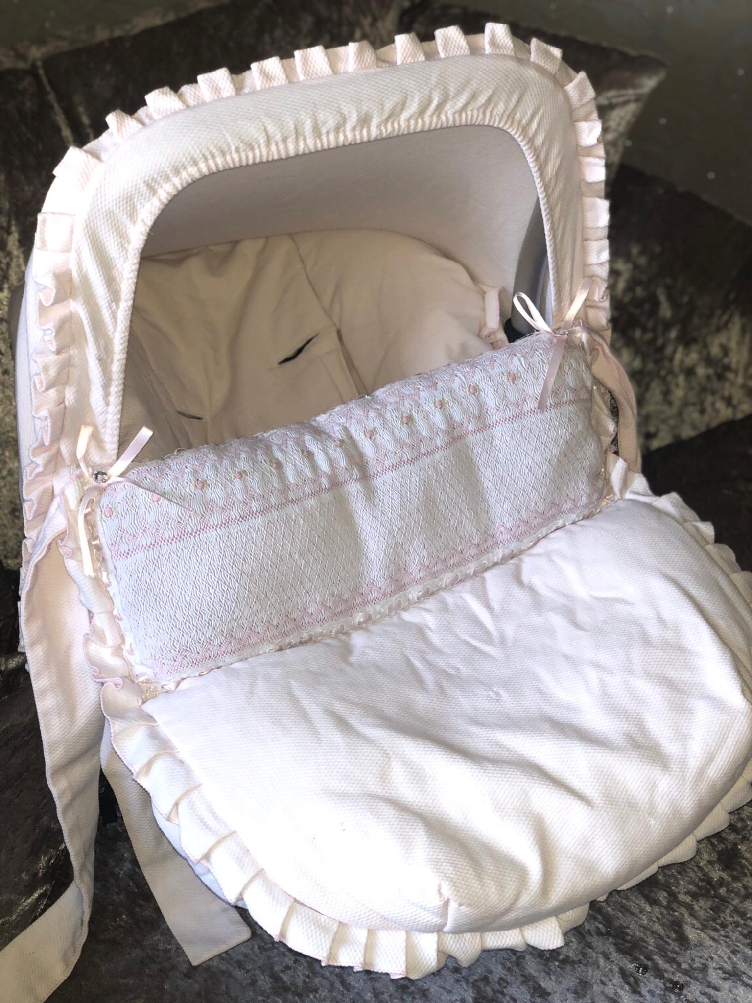 Pink Spanish car seat cover/cosy toe 