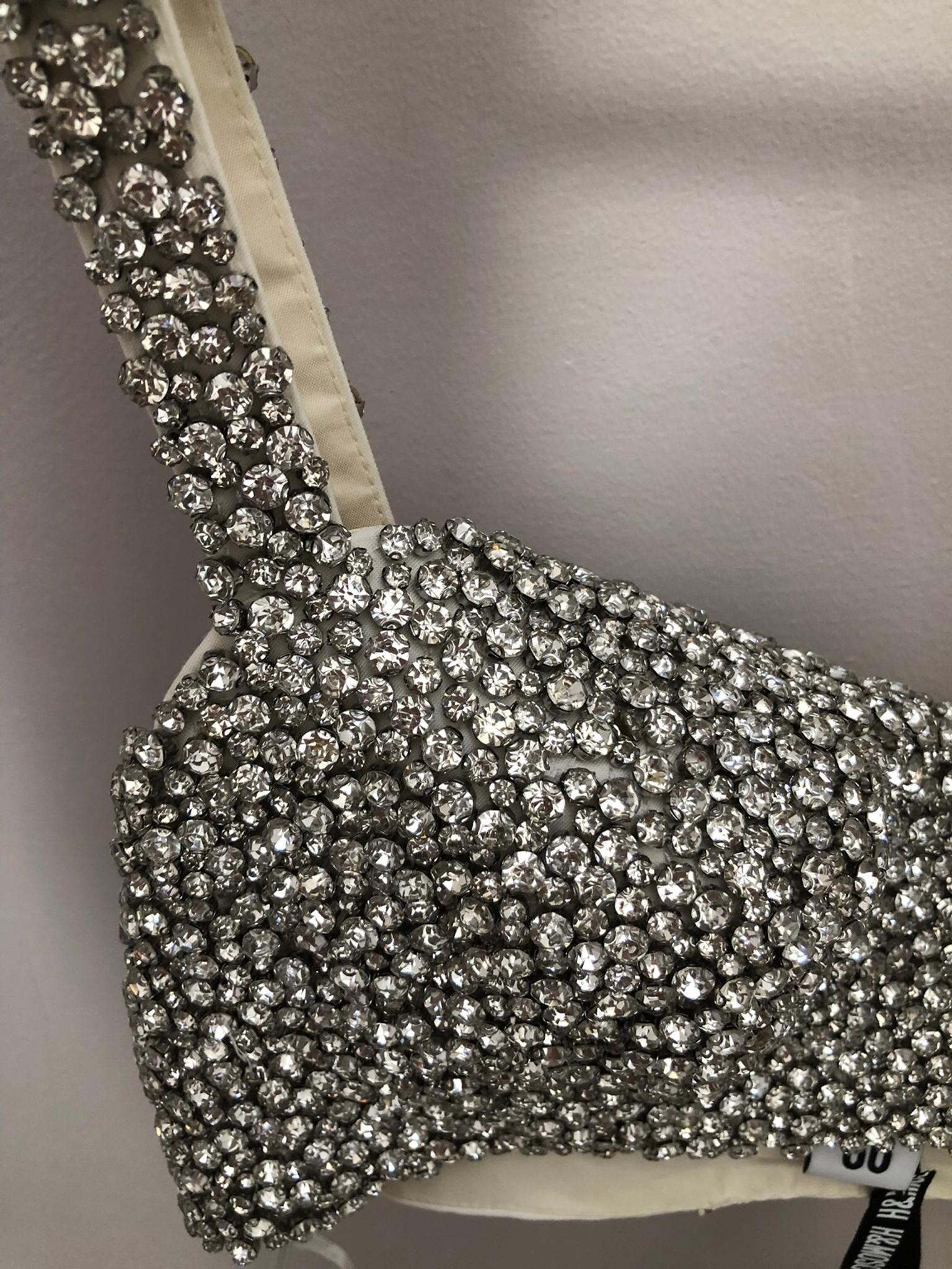 h&m rhinestone covered bustier