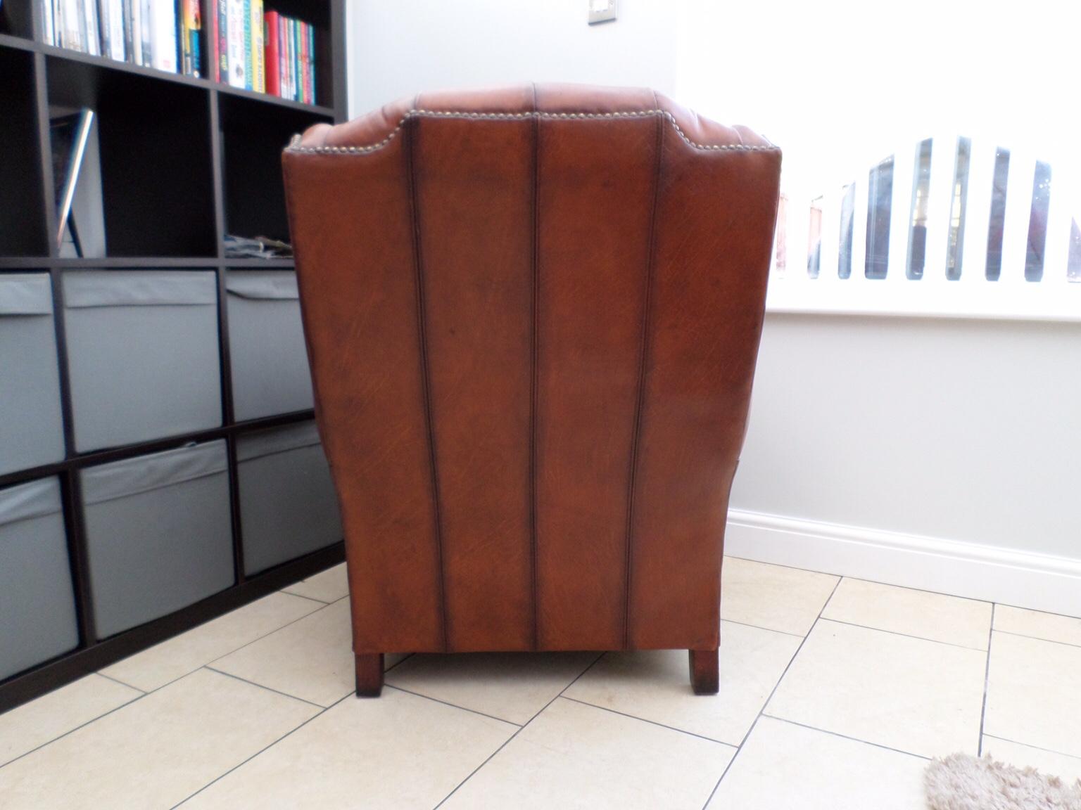 Vintage Tetrad Oscar Leather Wing Armchair In St Helens Fur 795 00